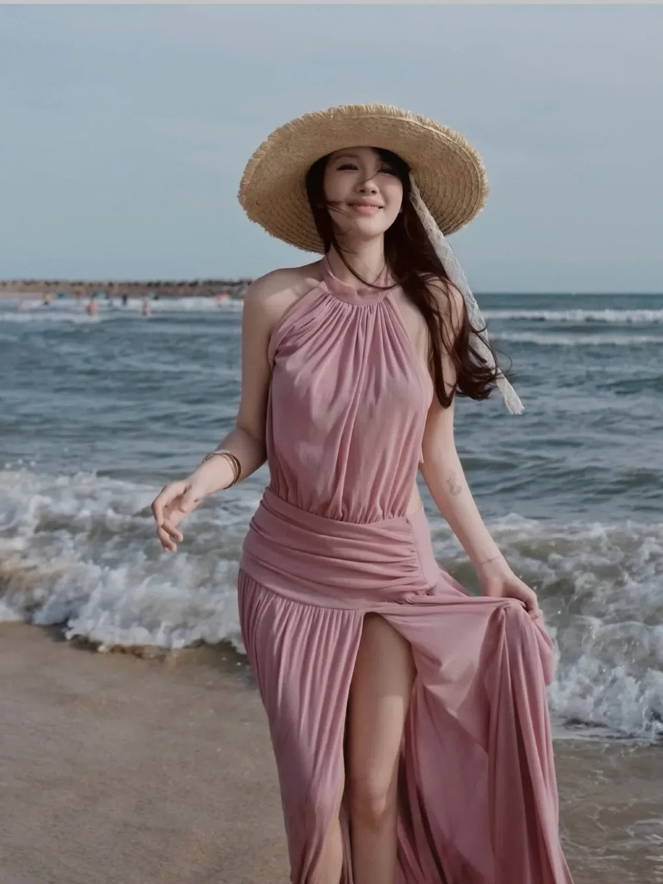 V597-598 Amoura Gown XANH & HỒNG 10