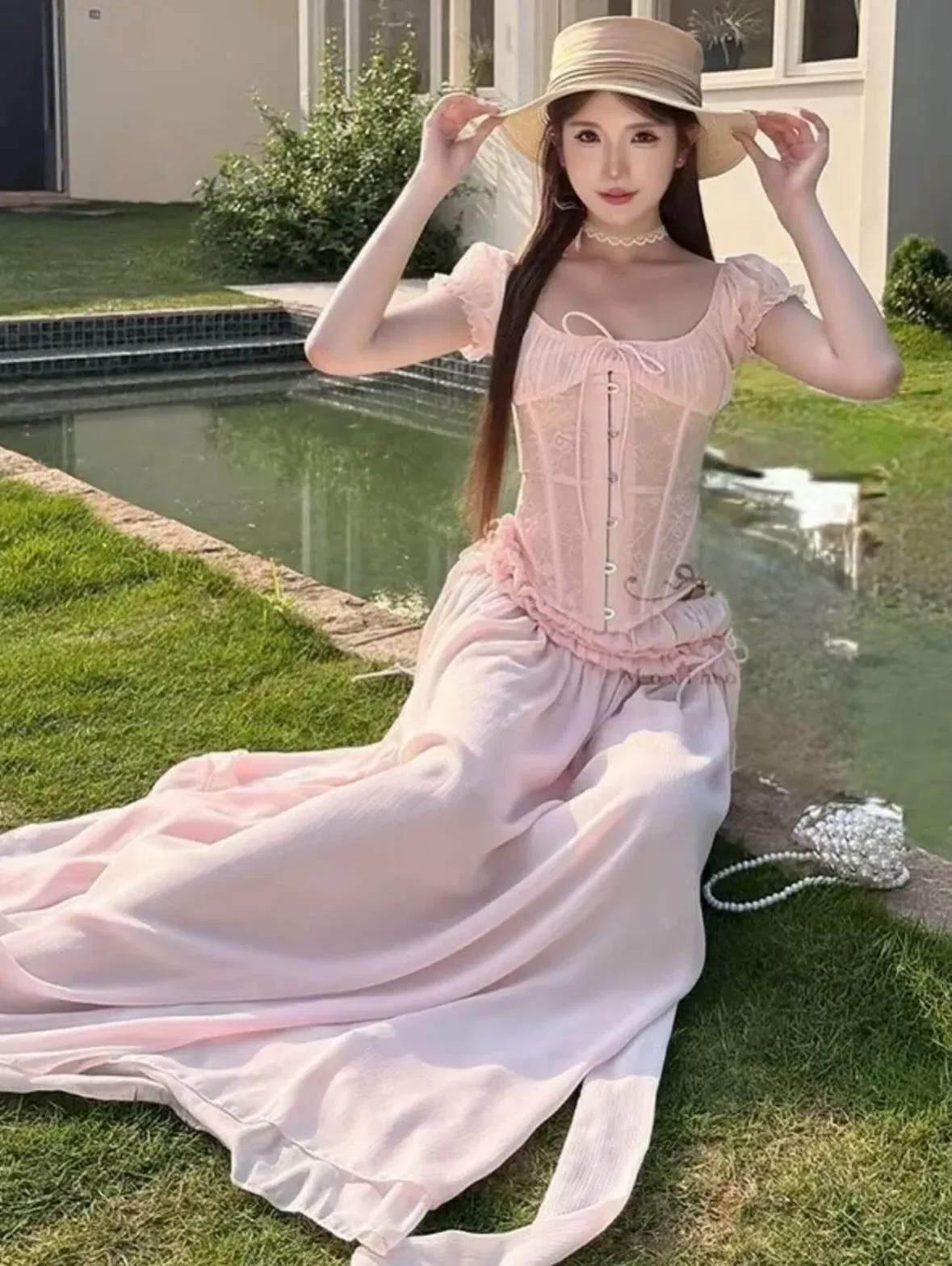 SET ÁO CORSET + CV HỒNG 3