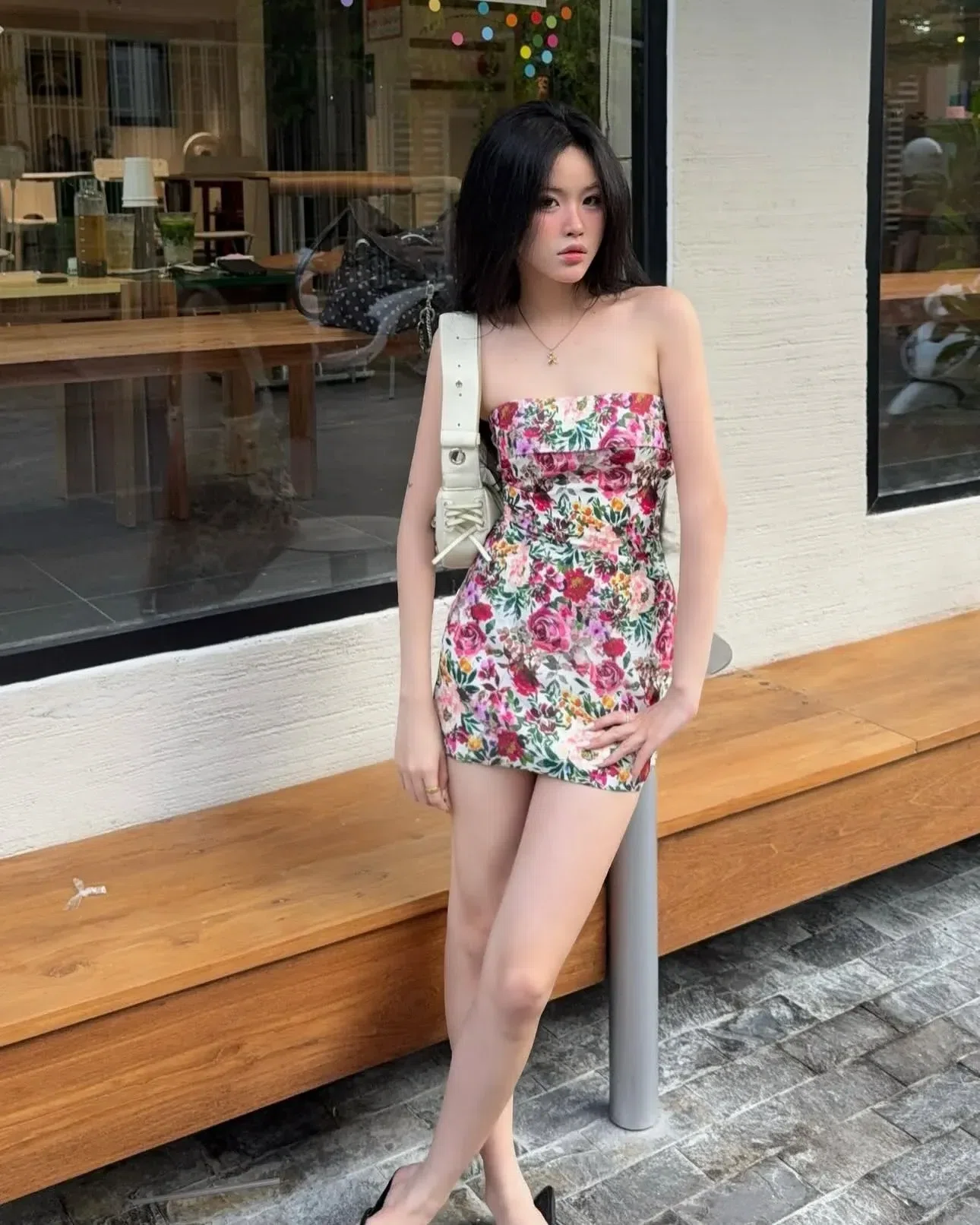 Váy ống hoa hồng 4