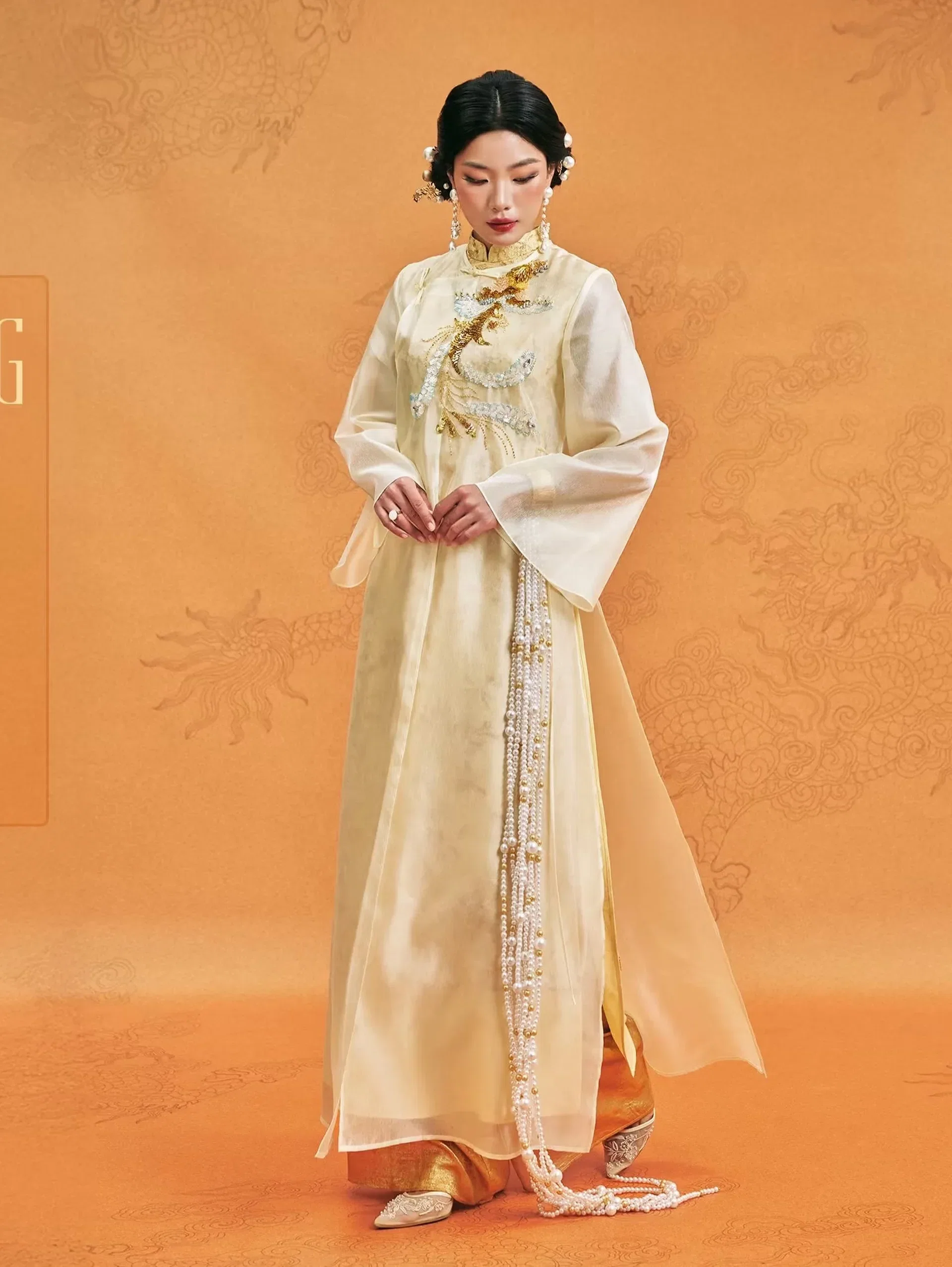 MỘC TRÀ ÁO DÀI PHƯỢNG VŨ KIM ẢNH fit S M 2