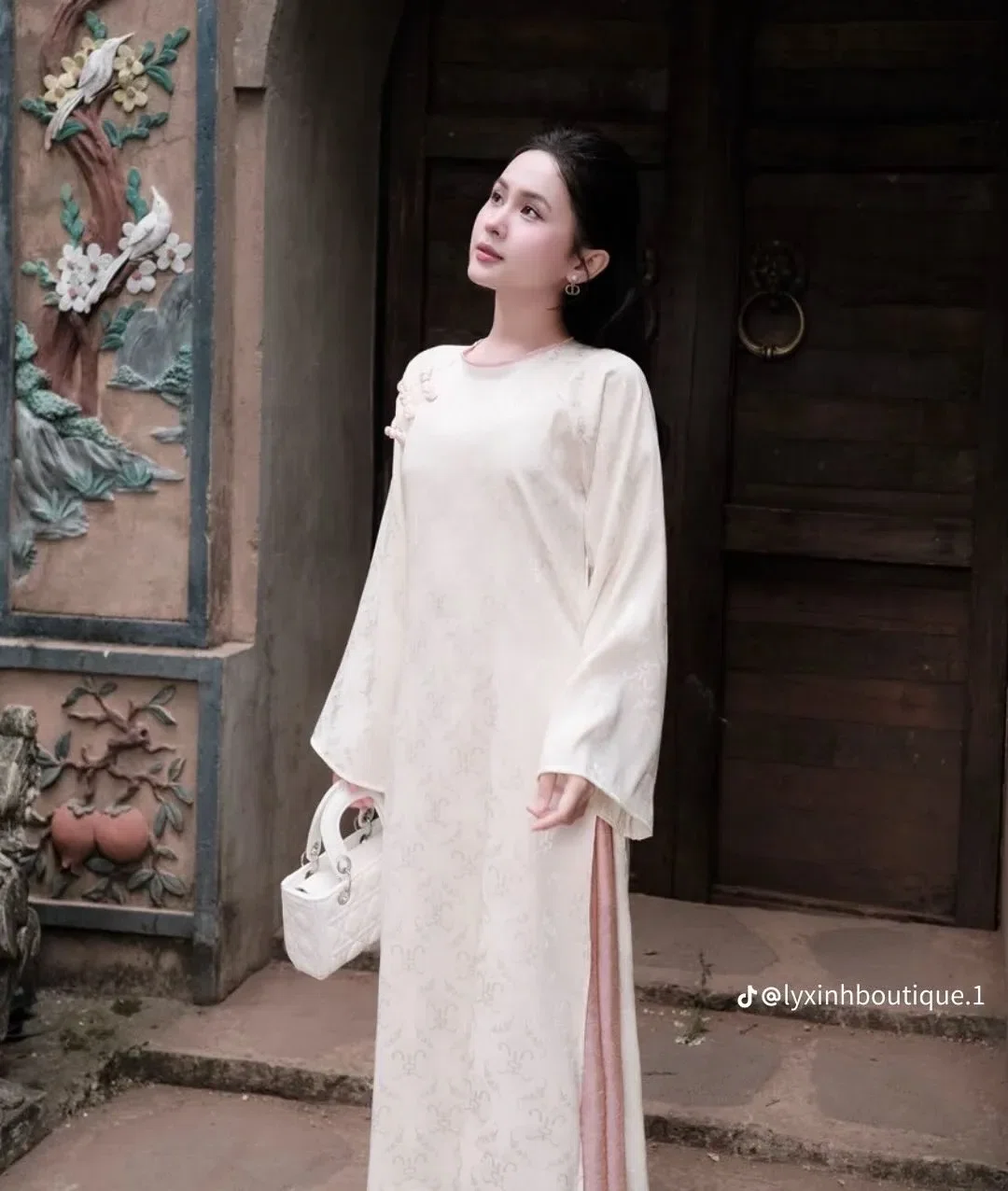 SET ÁO DÀI CÚC HỒNG 8