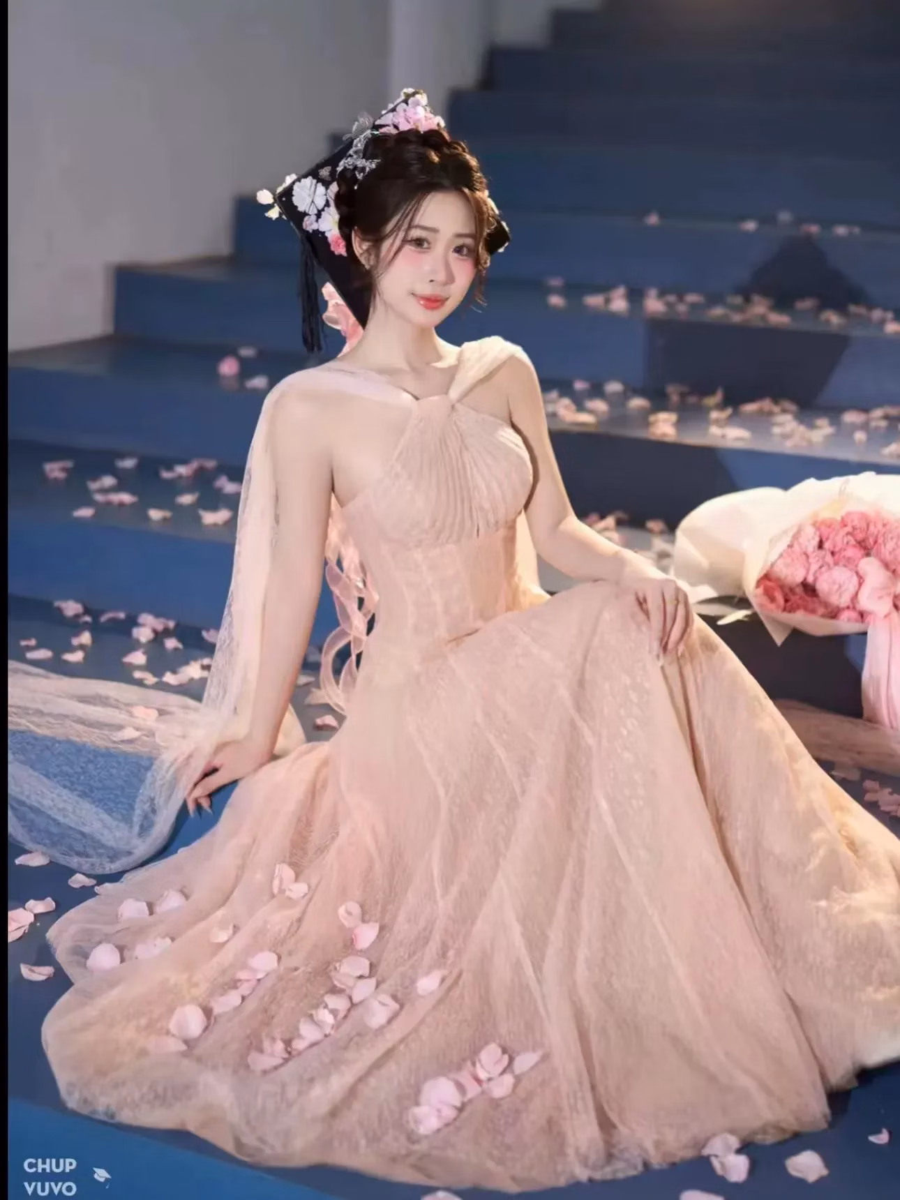Sò Vintage V462 CALIA Đầm ren lưới vạt Sò 9
