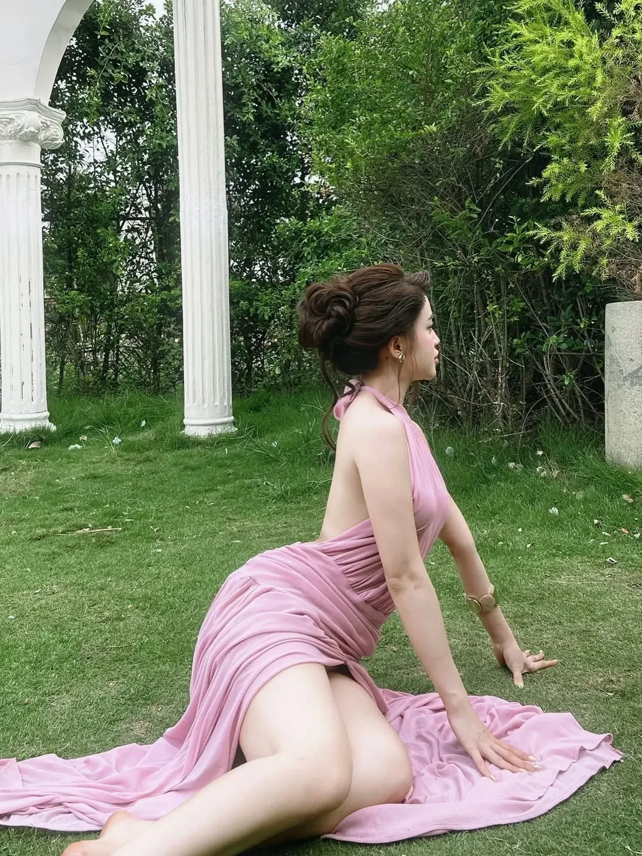 V597-598 Amoura Gown XANH & HỒNG 7