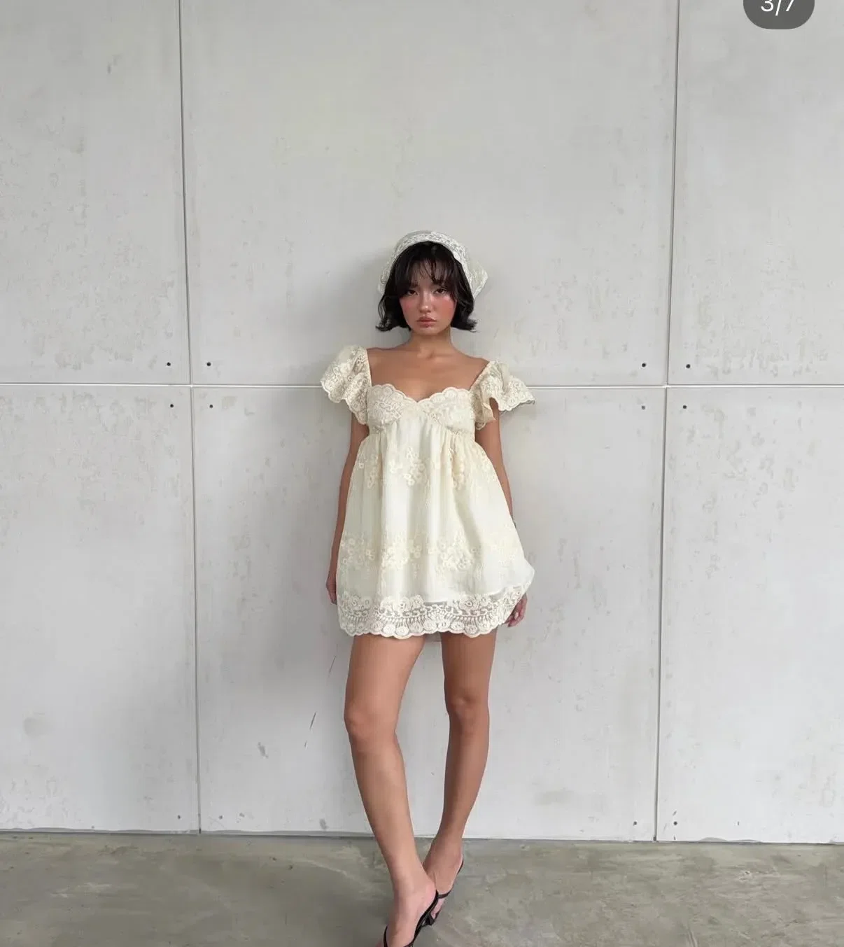 Brand @ours_stu Set bao gồm váy, khăn và quần bảo hộ 3