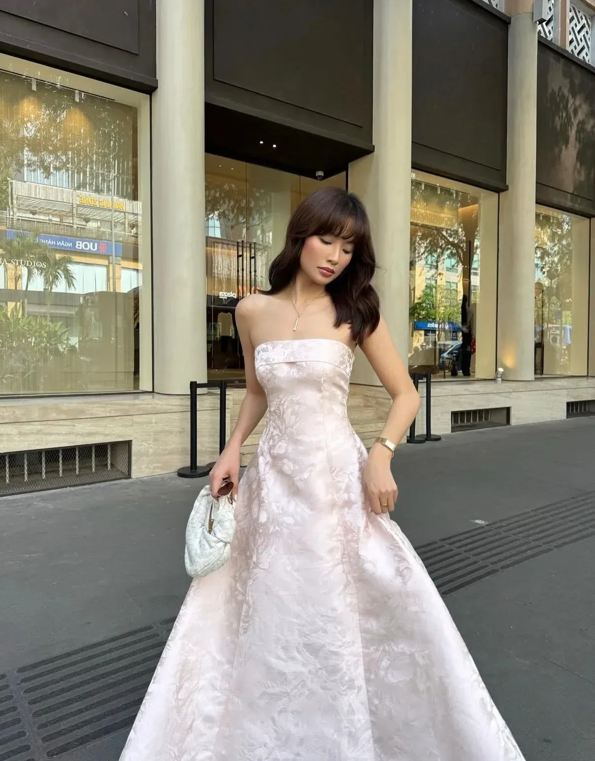Váy Diana màu hồng - size L fit M, L 12