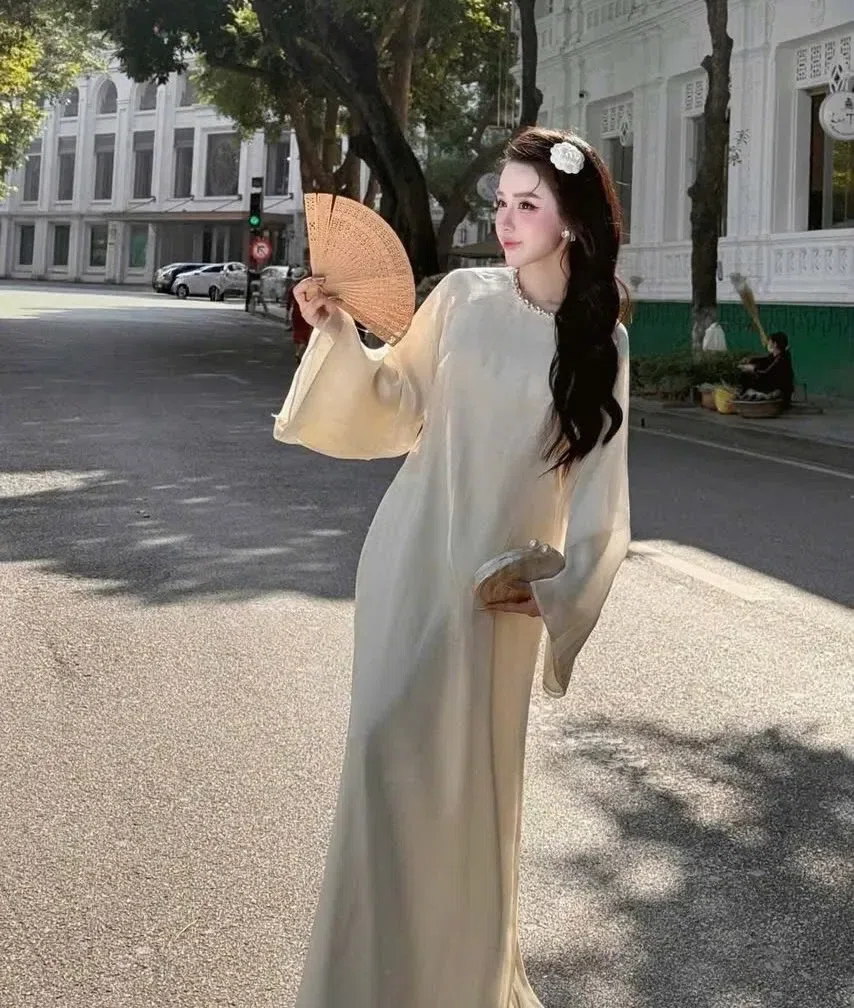 SET ÁO DÀI LÓNG LÁNH CỔ ĐÁ 5