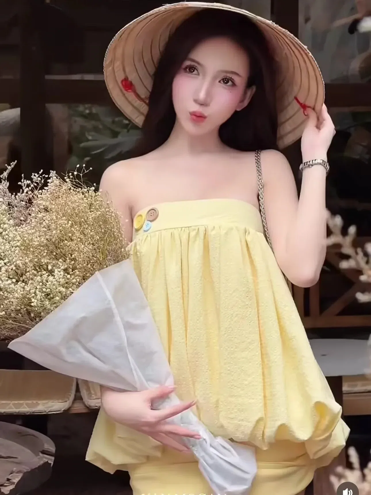 V652 Set vàng áo xốp bí 3