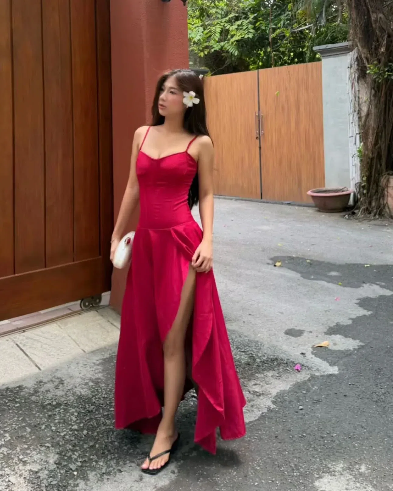Đầm corset dây xẻ lửng 4