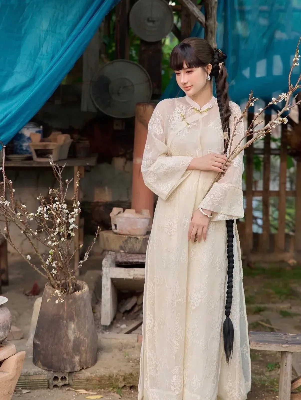 Áo dài Kiều Khổng - size L 13