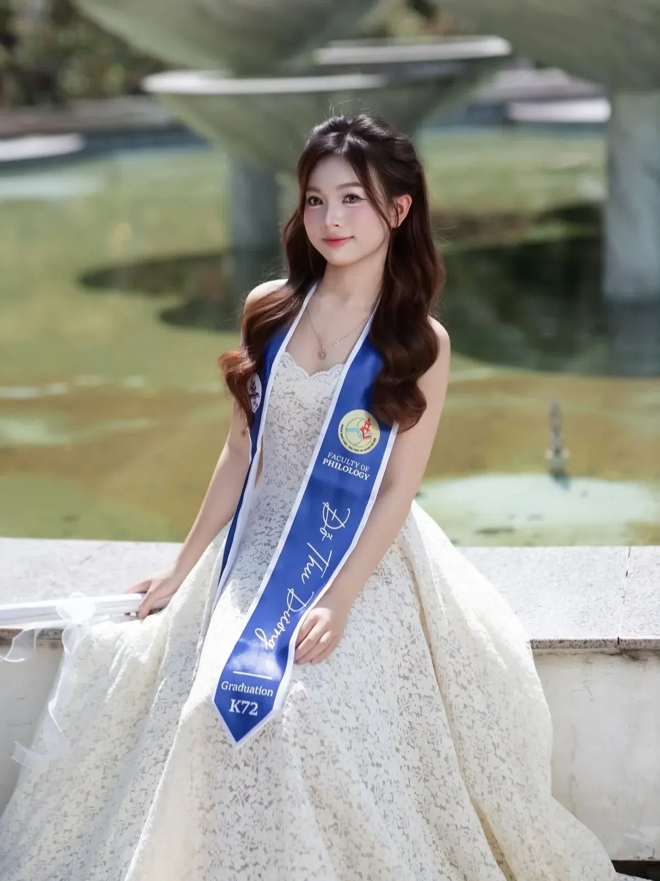 V487 AULERA đầm ren hoa đính kết 1
