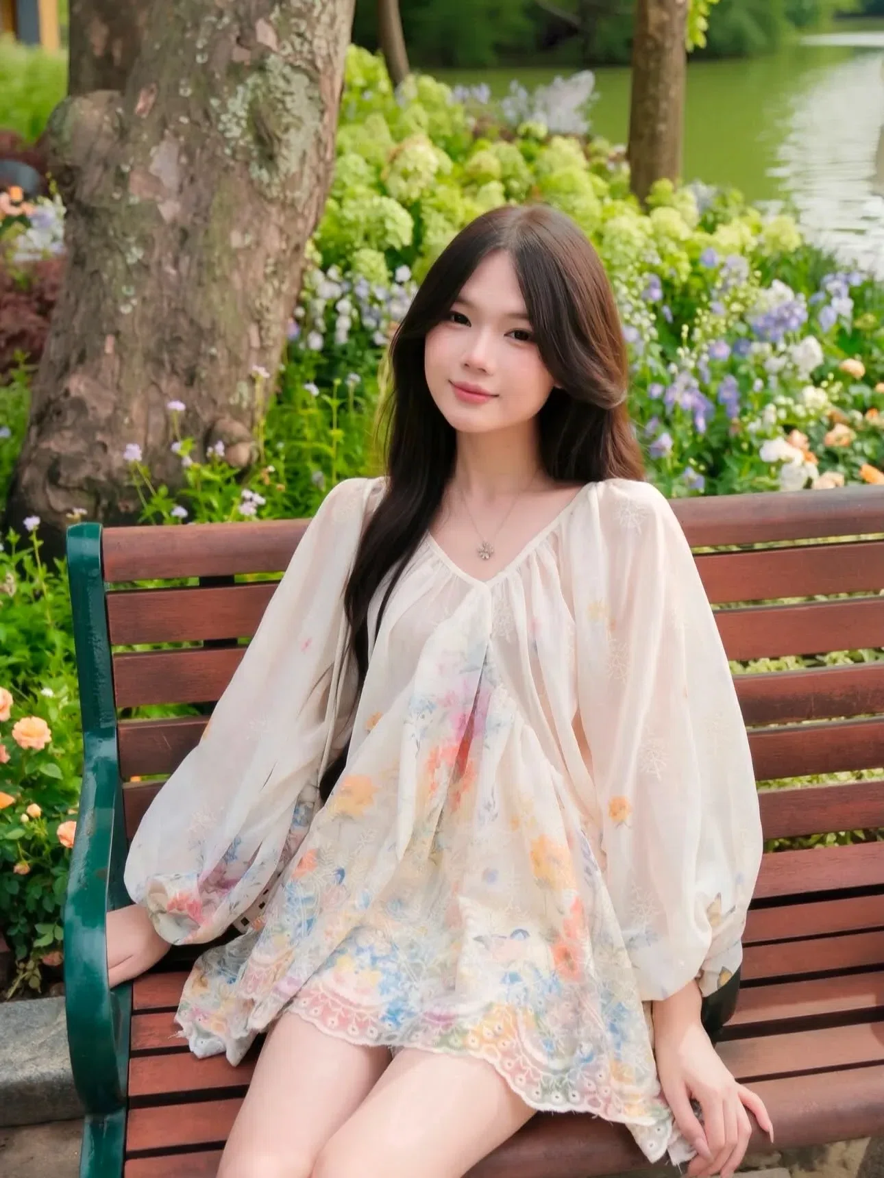 V648 Set hoa thêu bồng (áo x quần) size S (Form TO) 3