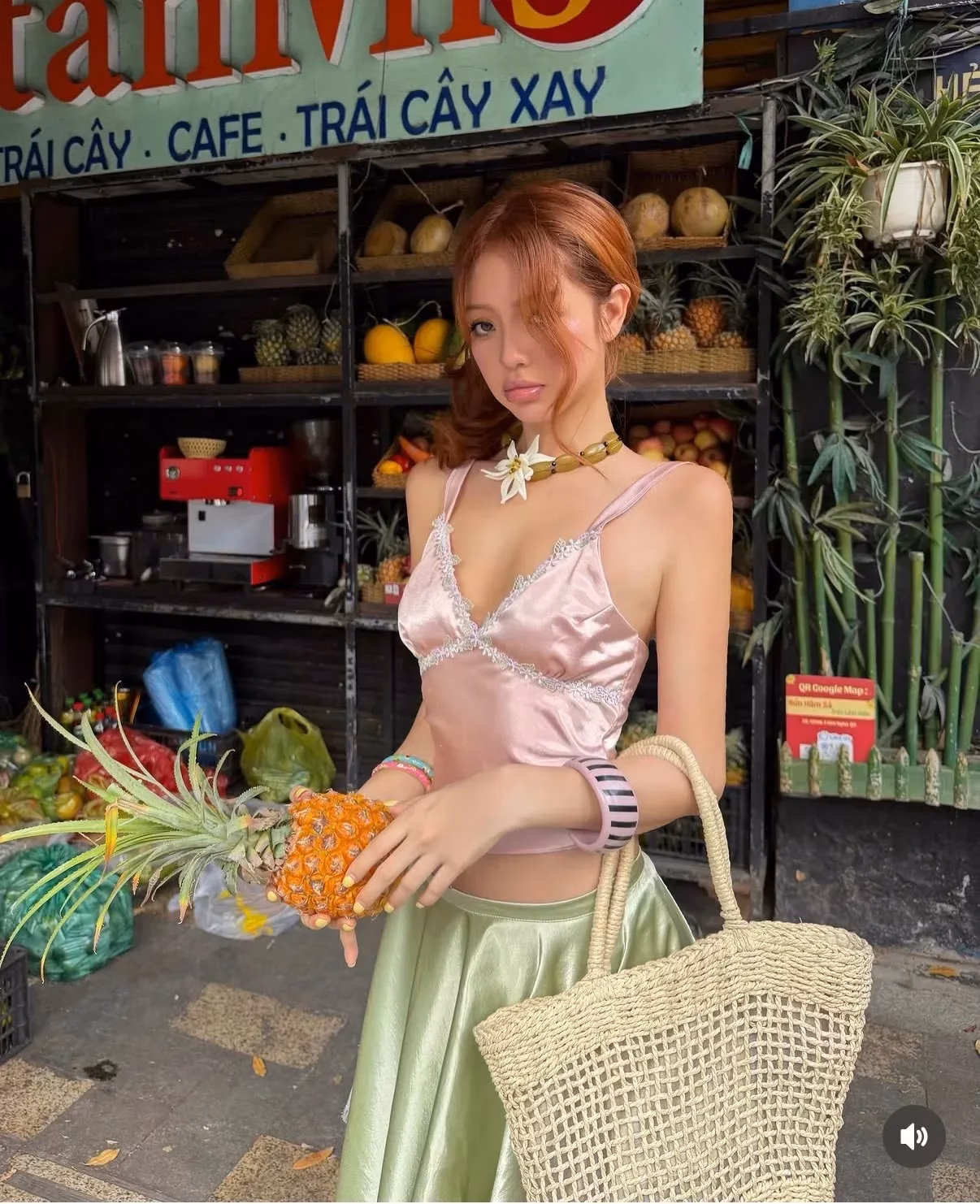 Set lụa xanh hồng - size L 2