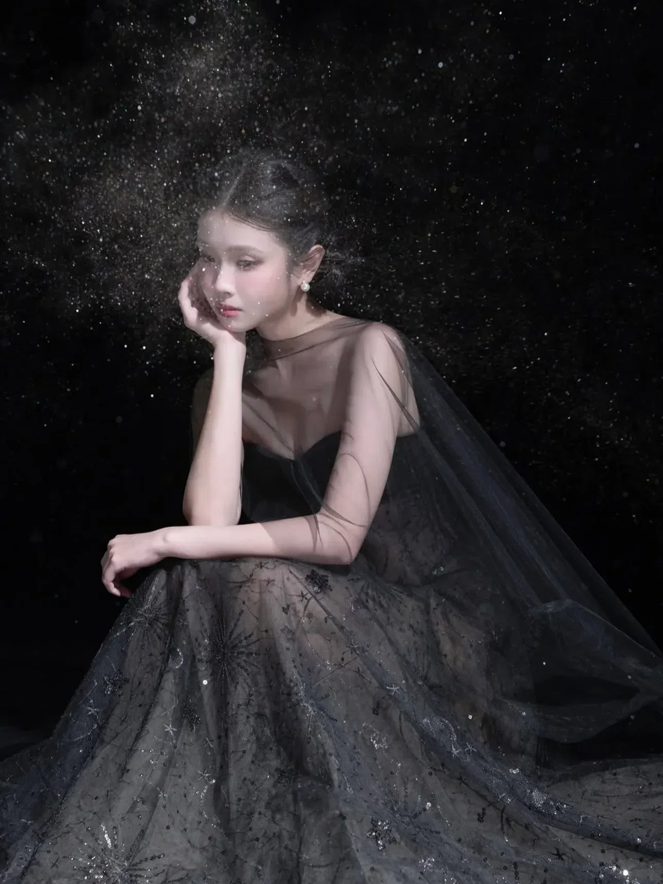 Chouchou ~ Size S Váy kim sa choàng ĐEN 3