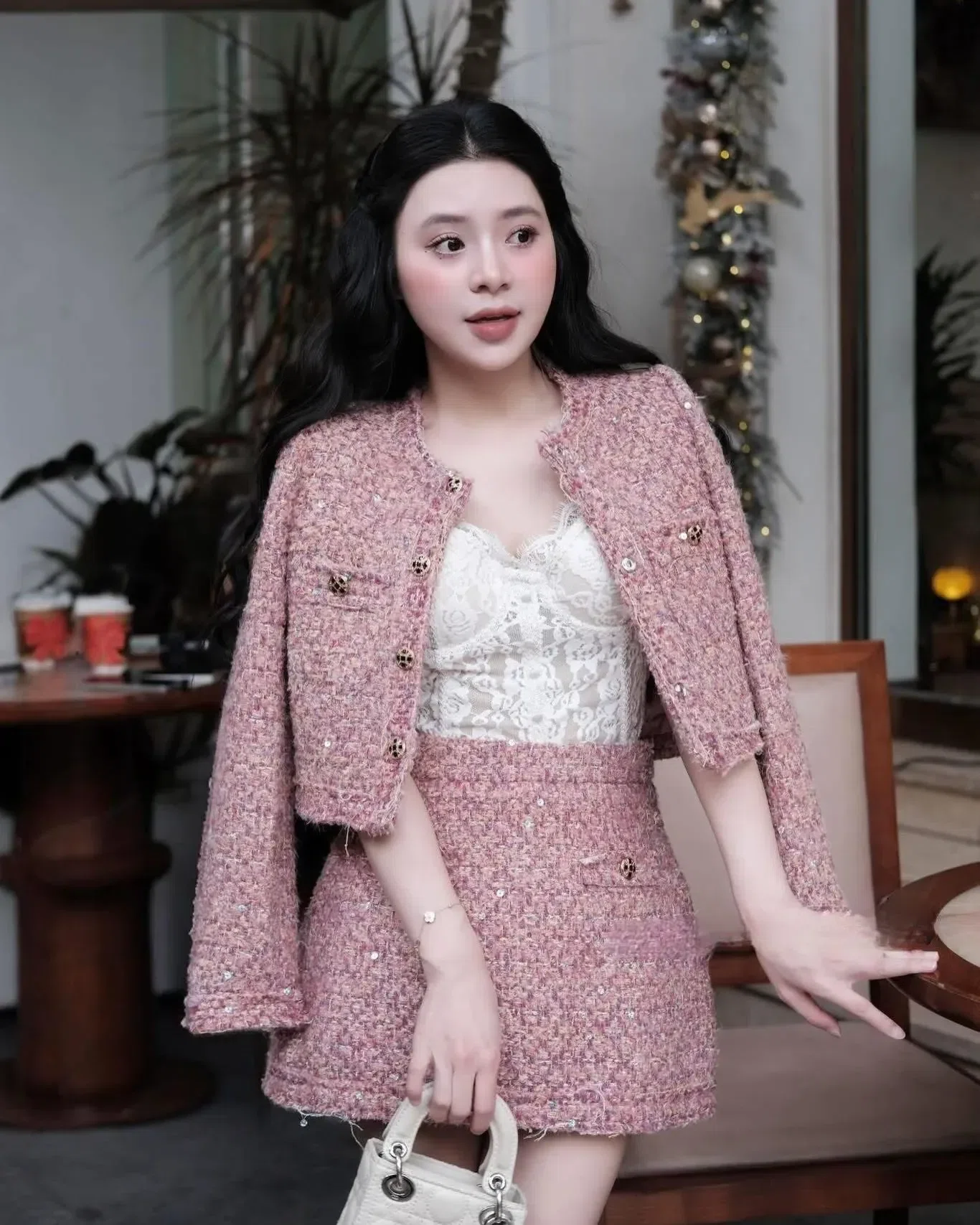 Đông nì sao mà thiếu dc set dạ tweed siu sang chuẩn hàng QCCC ạ 2