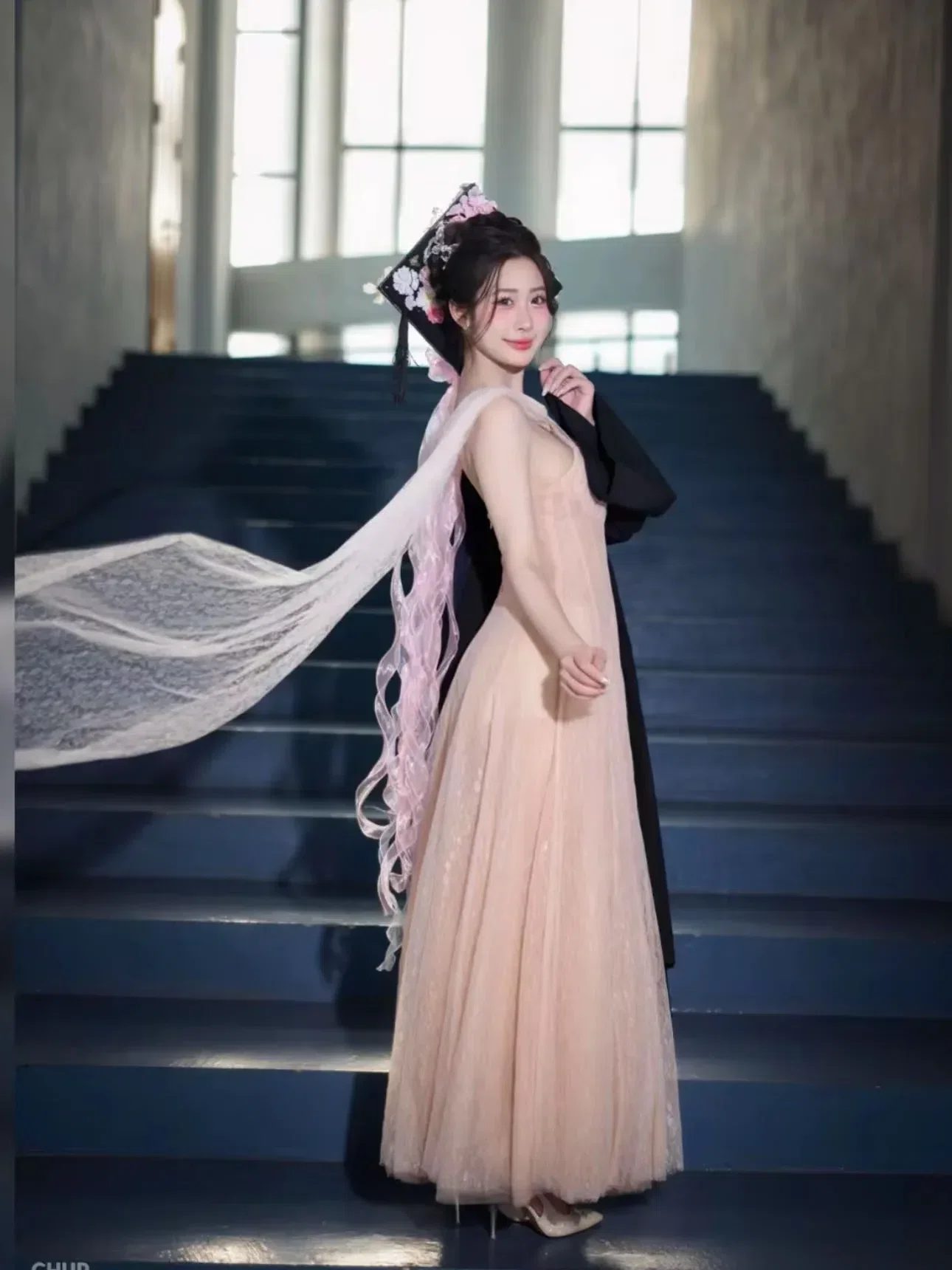 Sò Vintage V462 CALIA Đầm ren lưới vạt Sò 5