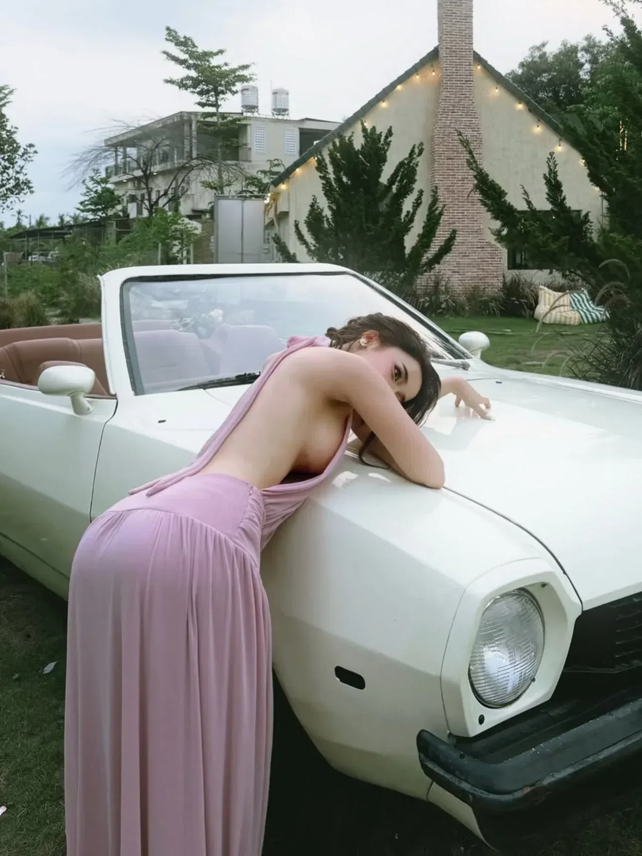V597-598 Amoura Gown XANH & HỒNG 2