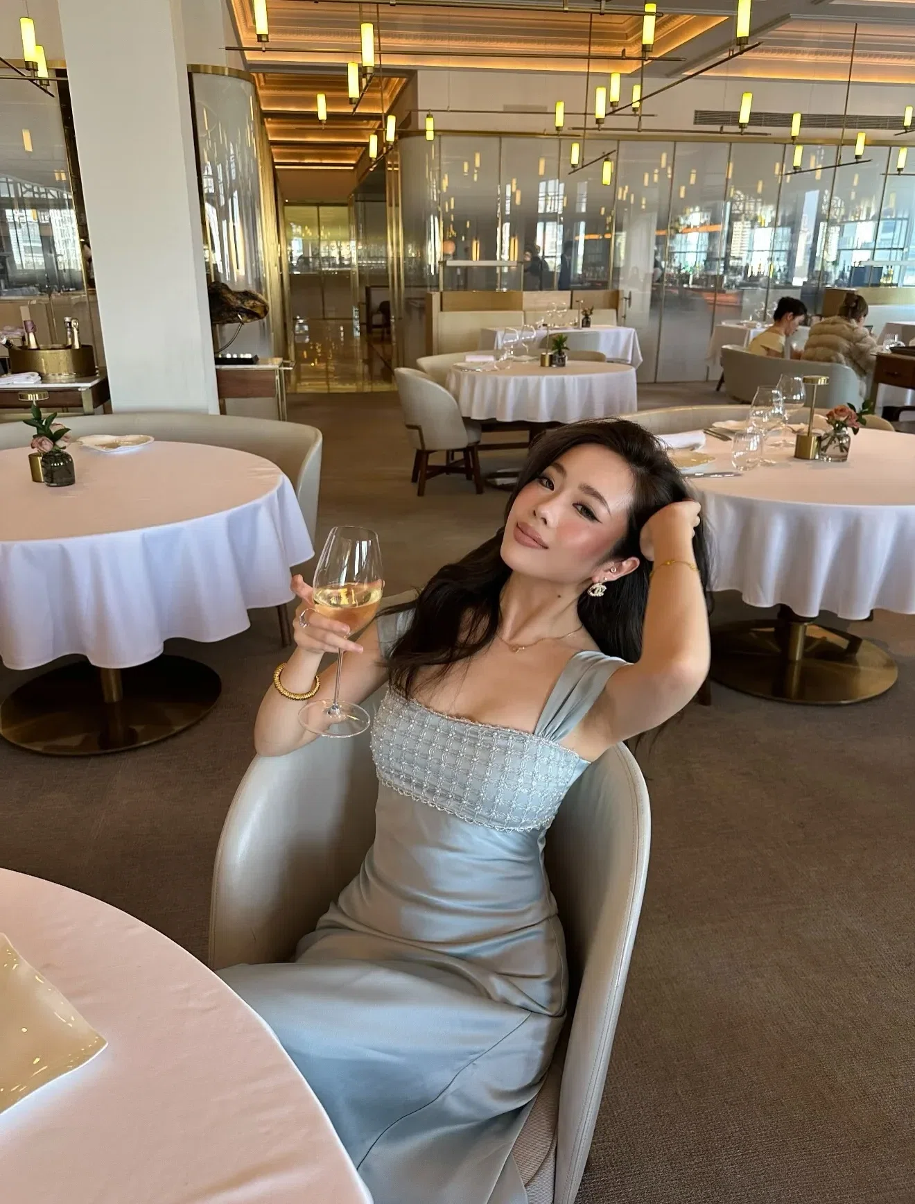 Siena Dress - Váy lụa xanh DX0012 3