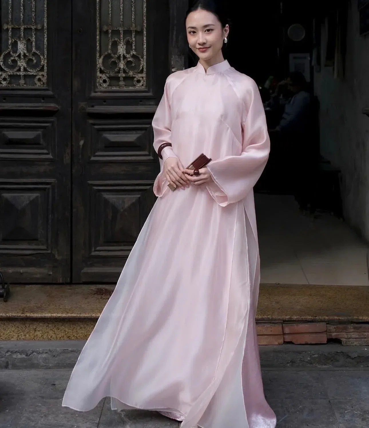 Áo dài phấn sắc size S M 1