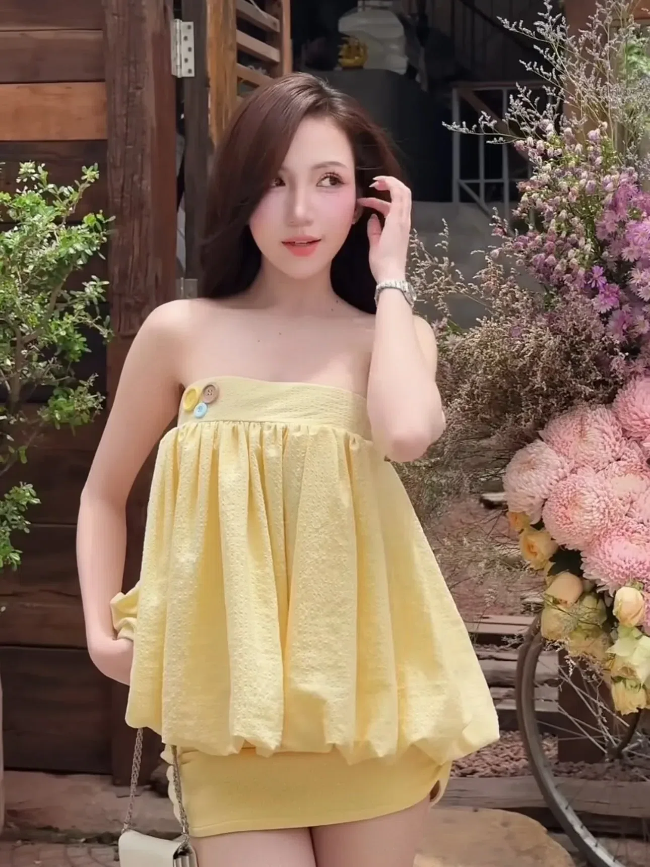 V652 Set vàng áo xốp bí 5