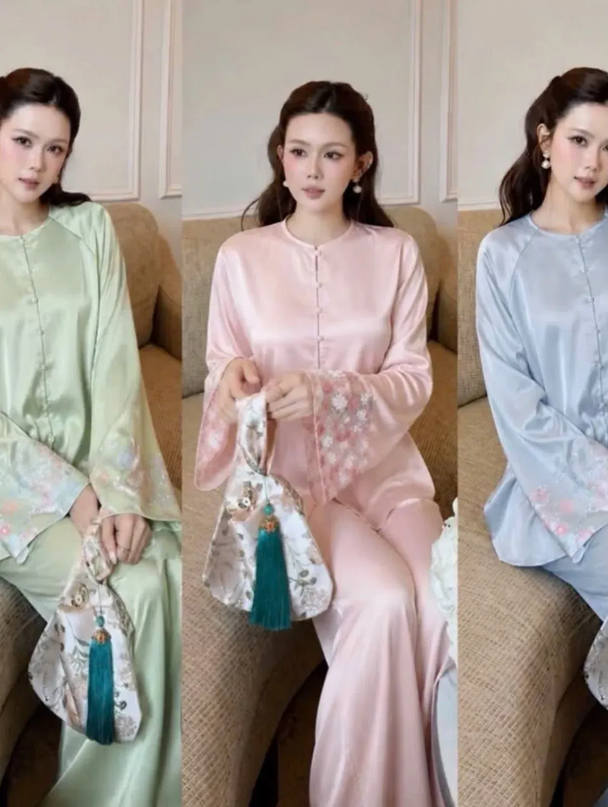 4 Màu ( Xanh dương - Xanh lá - Hồng - Trắng) pháp phục tay phối kim sa🌷
_______ 6