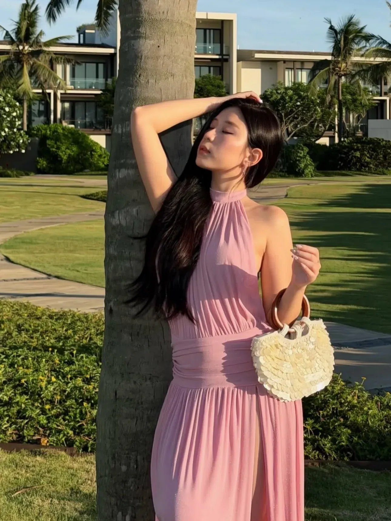 V597-598 Amoura Gown XANH & HỒNG 15