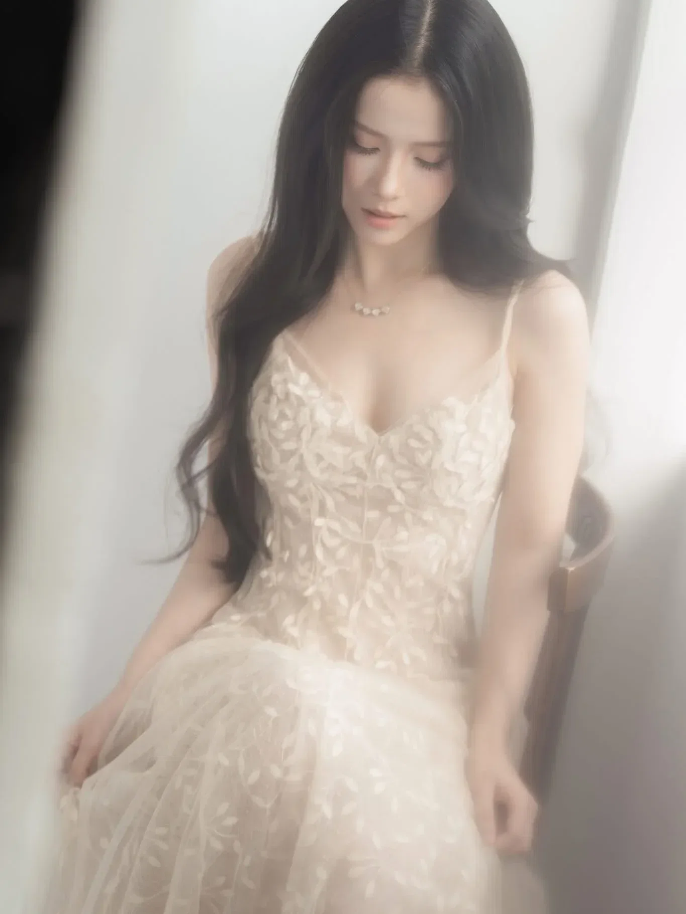 Beige Lace Dress - size M 20