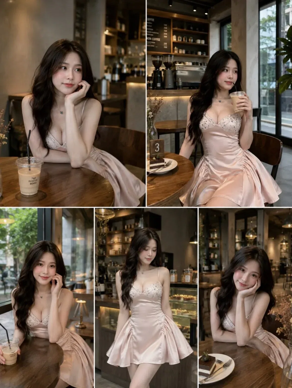 ĐẦM LỤA 2S PHỐI KIM SA MÀU HỒNG GOLD 3