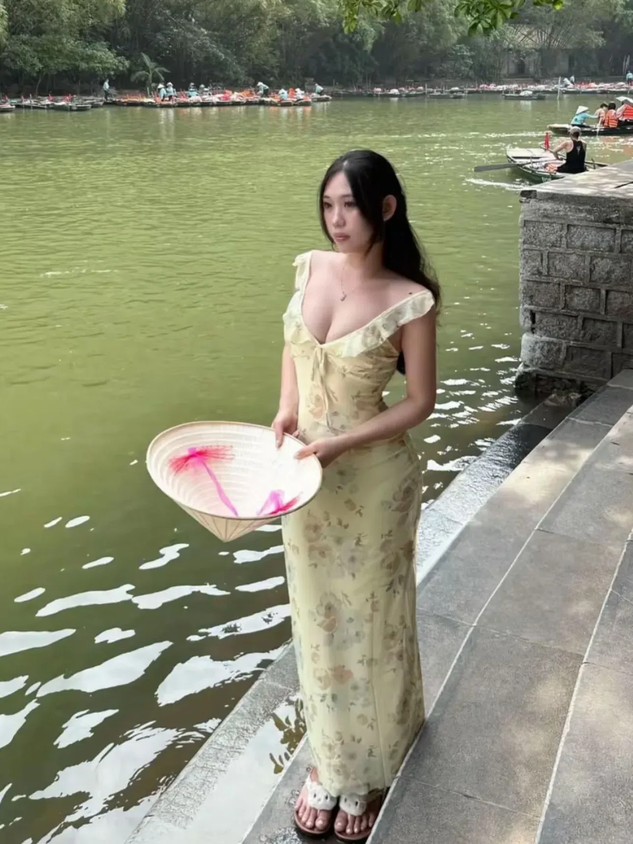 V508 Maxi tay bèo vàng Lemon Dress chun co giãn S M 3