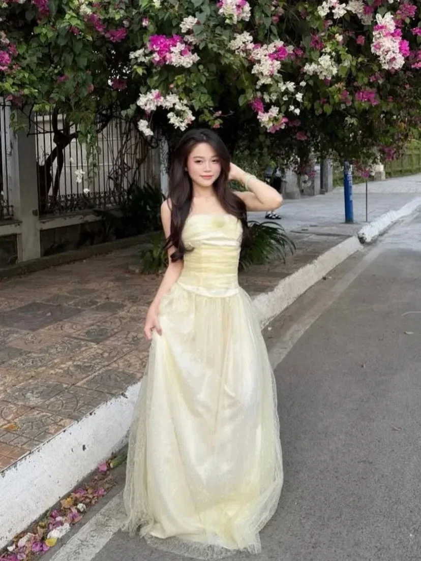 Vibe tui theo đuổi đây rồii ~𝐁𝐫𝐚𝐧𝐝:@ameliee_official V492 Lynette Dress kim sa XANH SIZE S 4