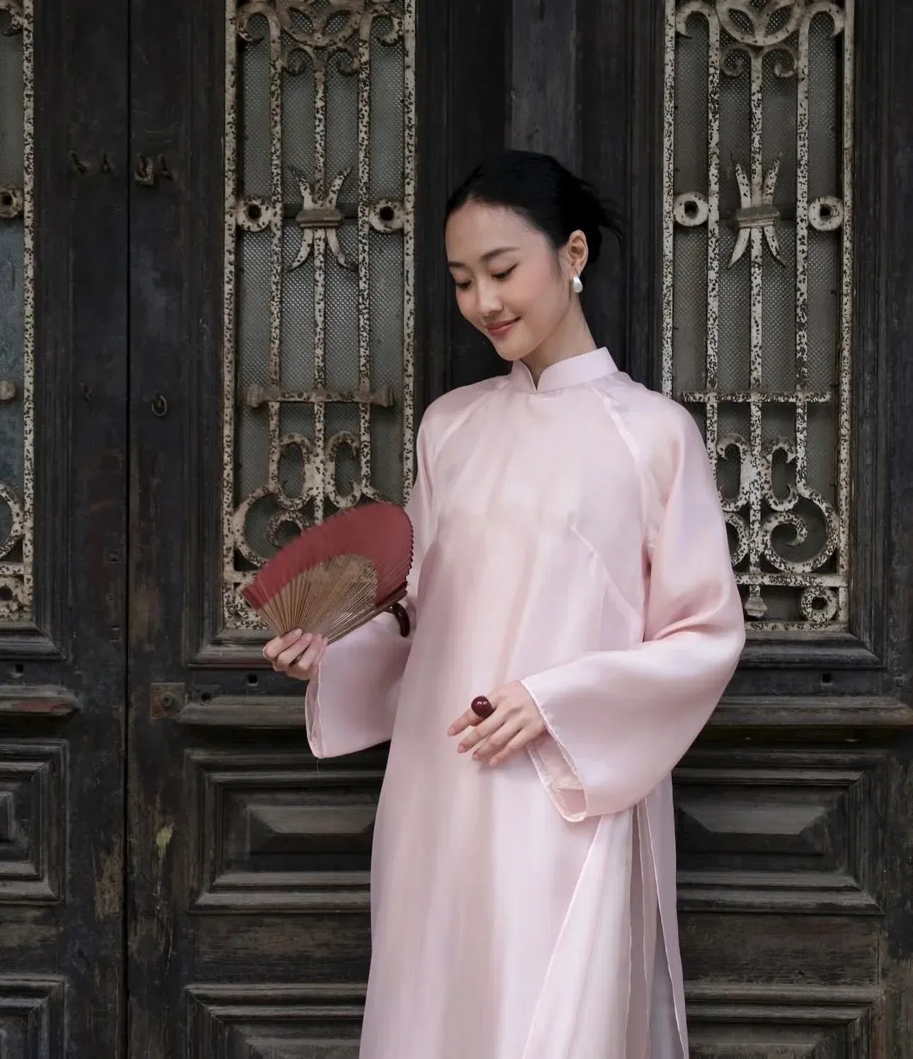 Áo dài phấn sắc size S M 3