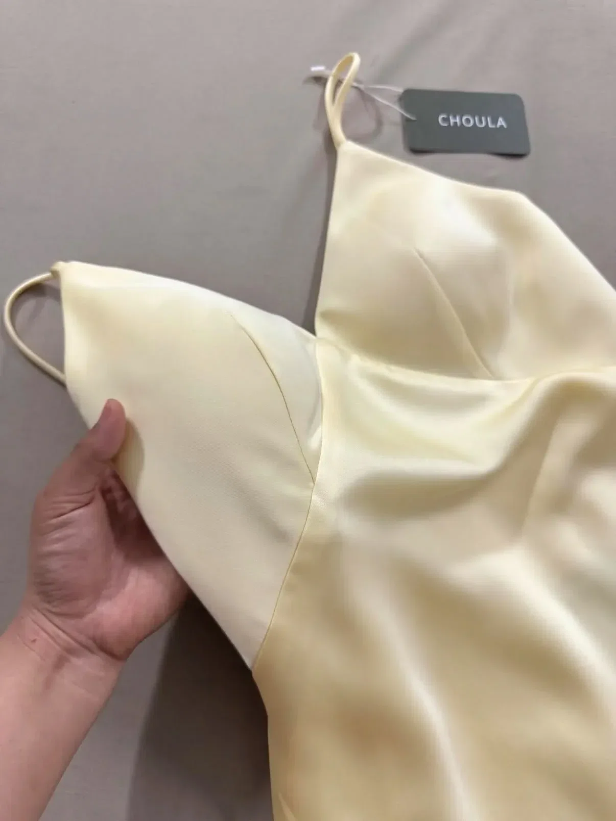 Choula váy lụa size L màu xanh dương, vàng bơ 4