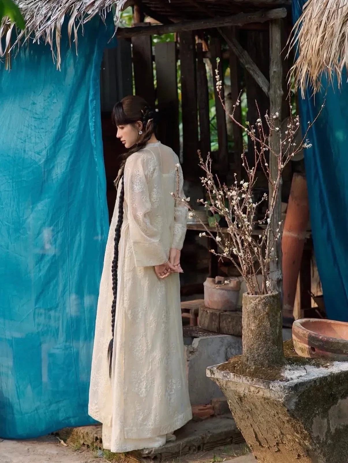 Áo dài Kiều Khổng - size L 14