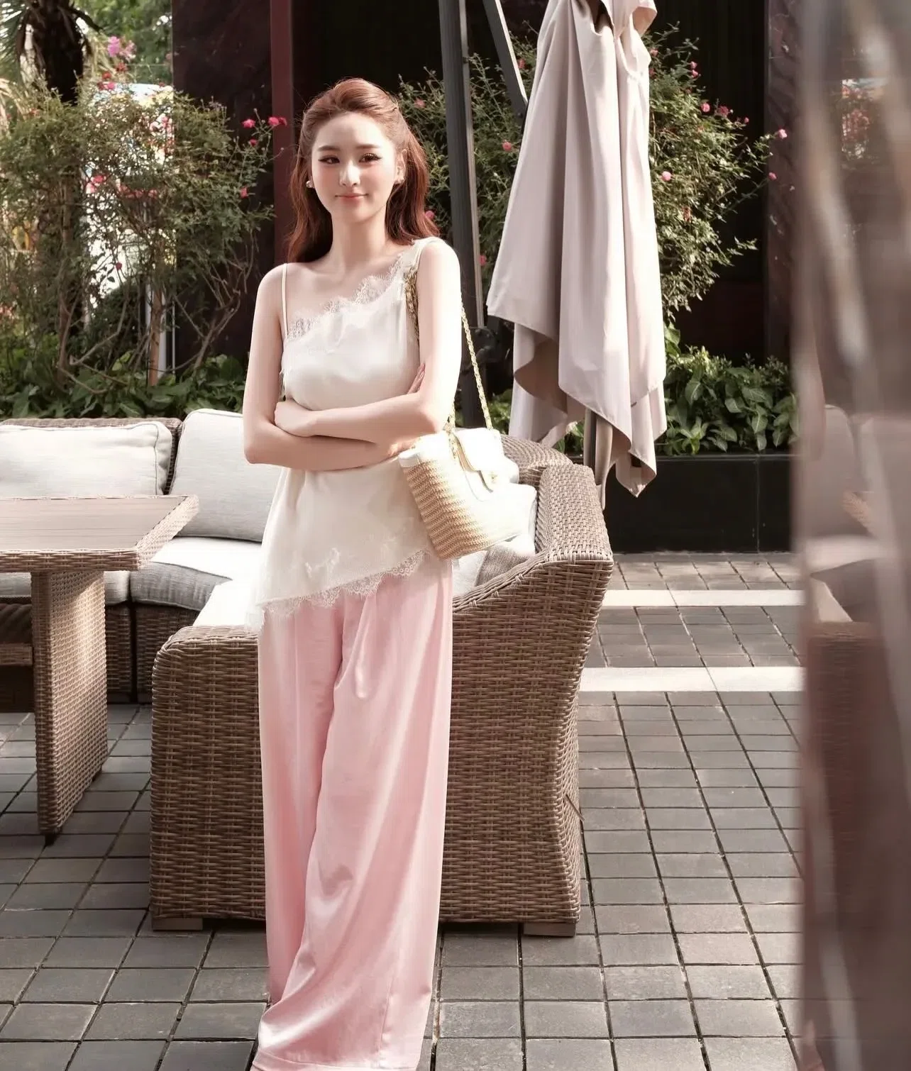 SET LỤA PHỐI REN CỔ CHÉO @mafille.official 3