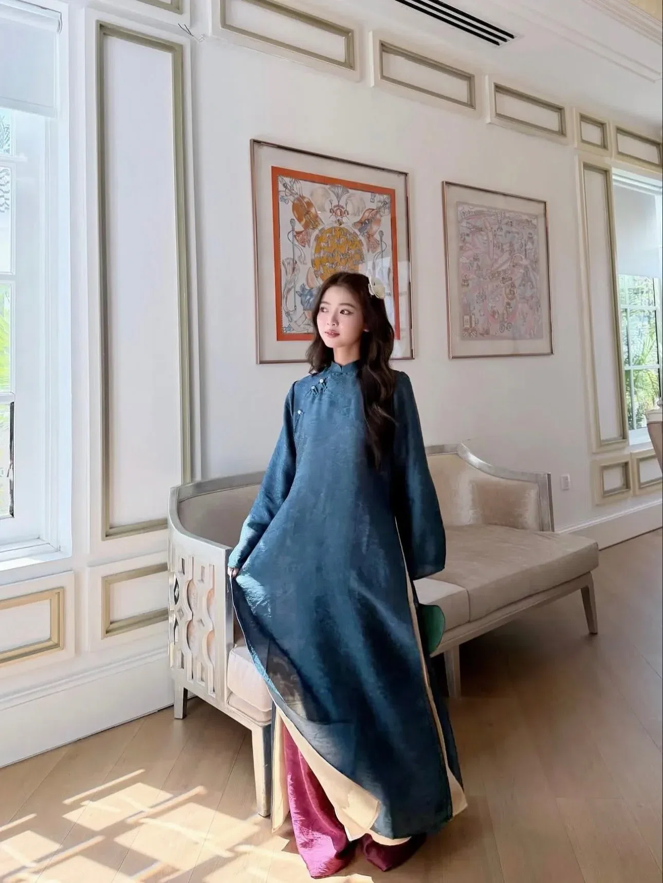 ÁO DÀI TẰM size M 4