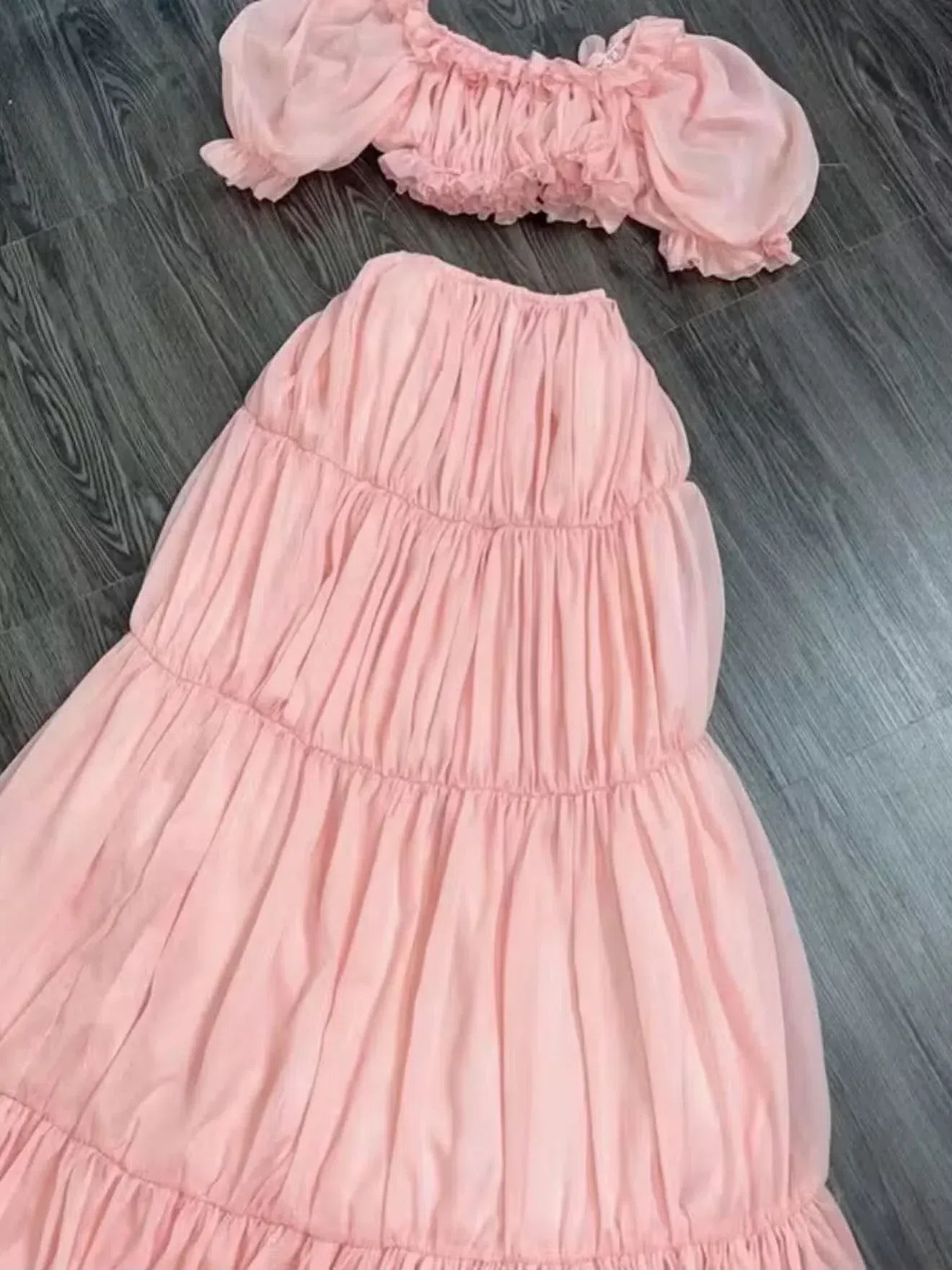 V593 LuNa Set hồng trễ vai (ảnh thật cuối) 9