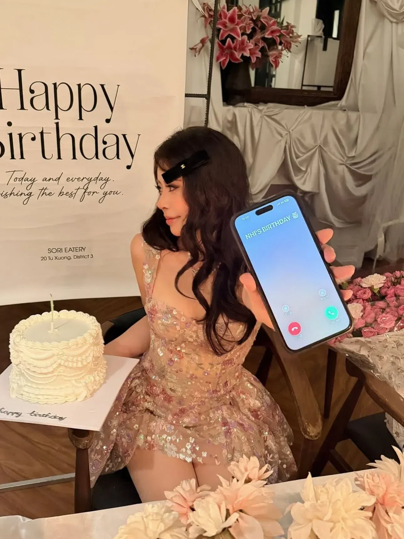 Thảobibi @thao_bibii V577 Đầm hoa kim sa 1