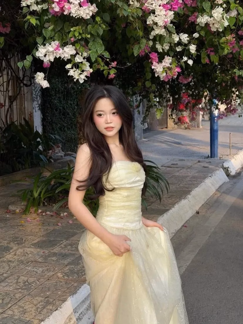 Vibe tui theo đuổi đây rồii ~𝐁𝐫𝐚𝐧𝐝:@ameliee_official V492 Lynette Dress kim sa XANH SIZE S 3