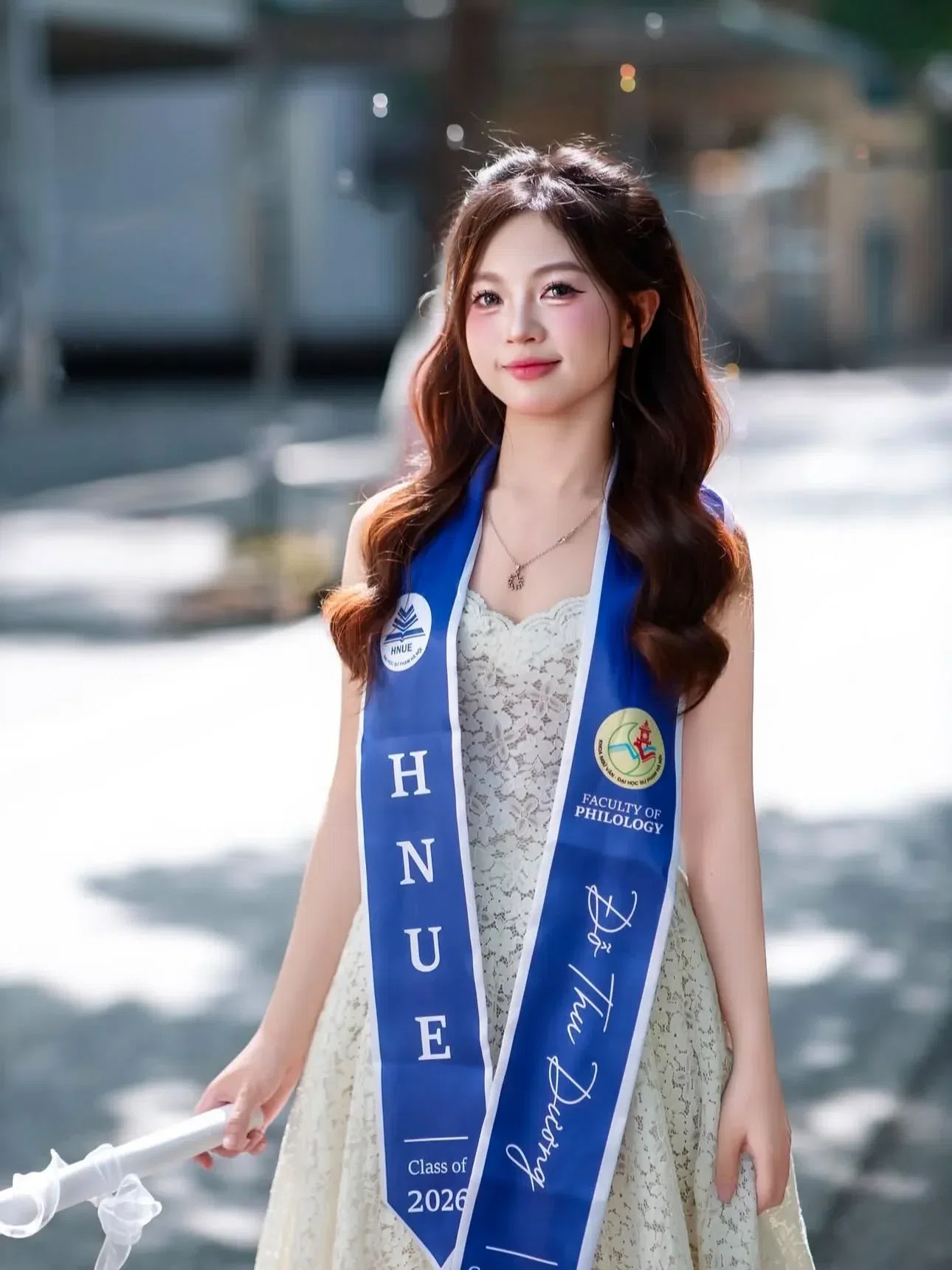 V487 AULERA đầm ren hoa đính kết 3