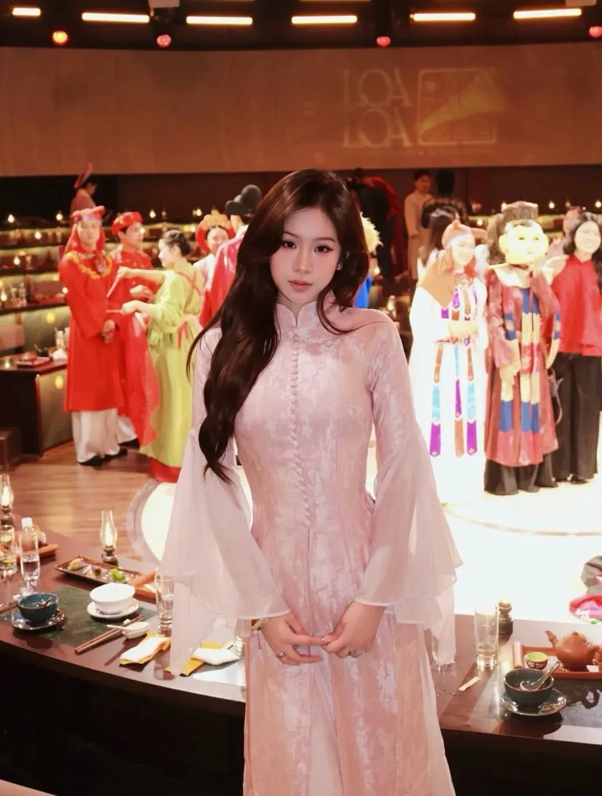 Áo dài Trâm + quần Mây - size M fit M, L 1