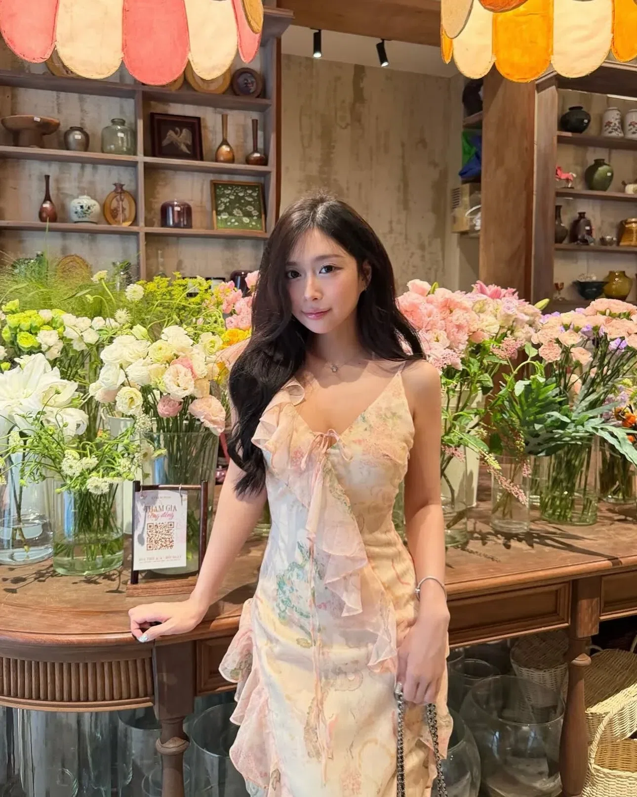 Đầm bèo hoa nhí dáng dài 4