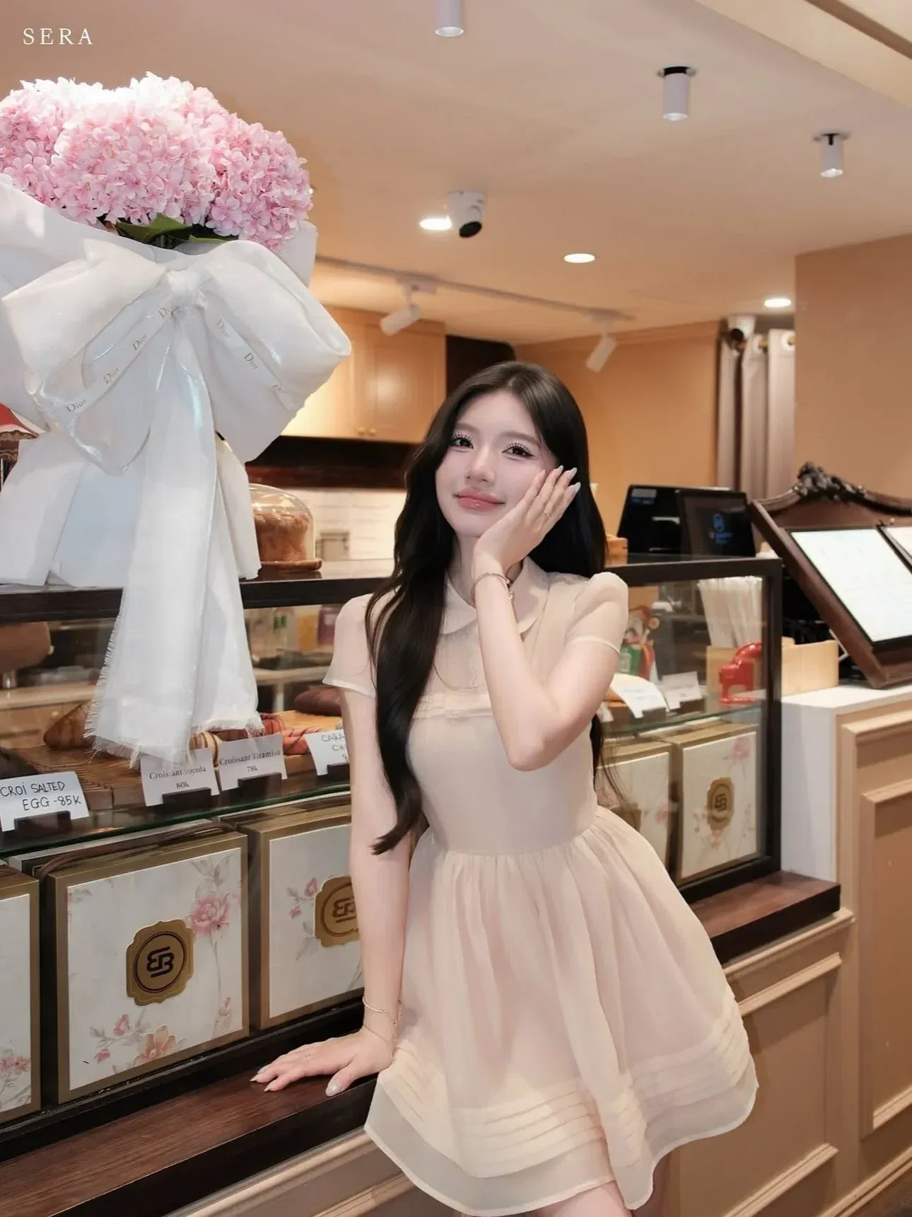 Será V632 Lucia Váy cổ sen 4