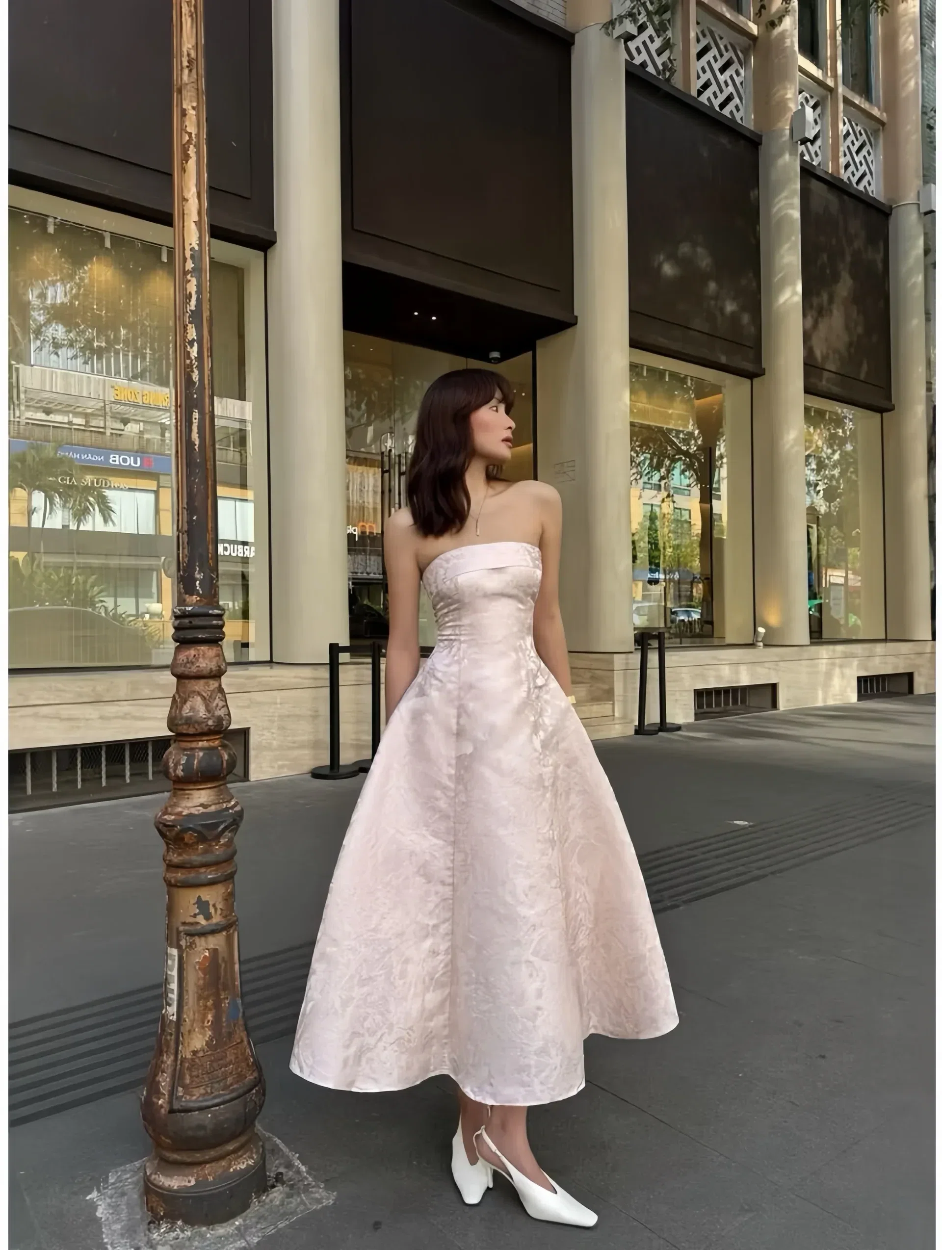 Diana dress màu hồng da 5