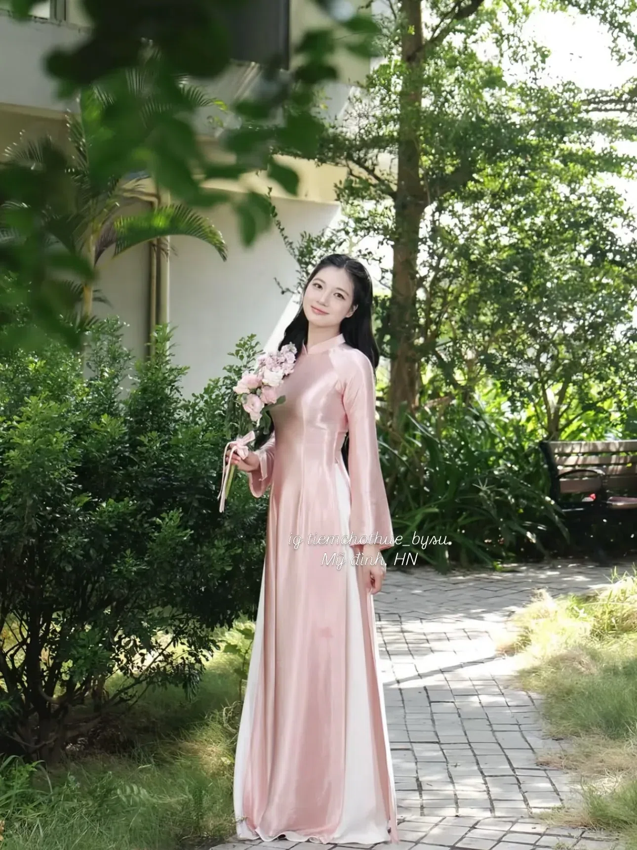 AD95-96 Áo dài Vân Diễm HỒNG size S, M 3