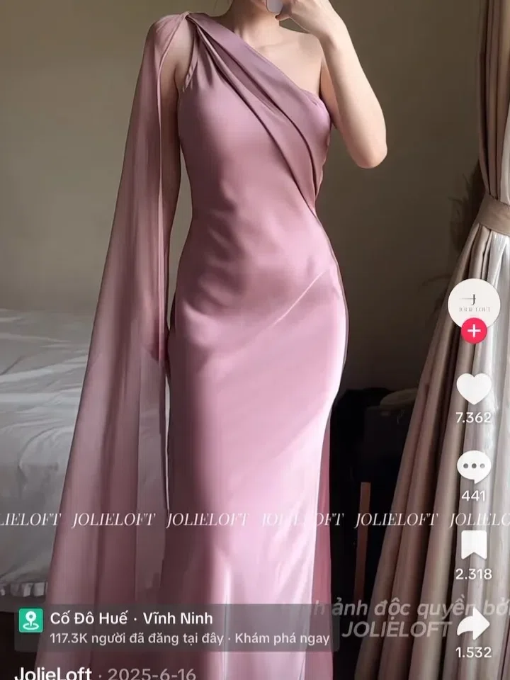 @jolie.loft ~ SIZE S V596 Violet Dress Váy lụa hồng Jolieloft 6