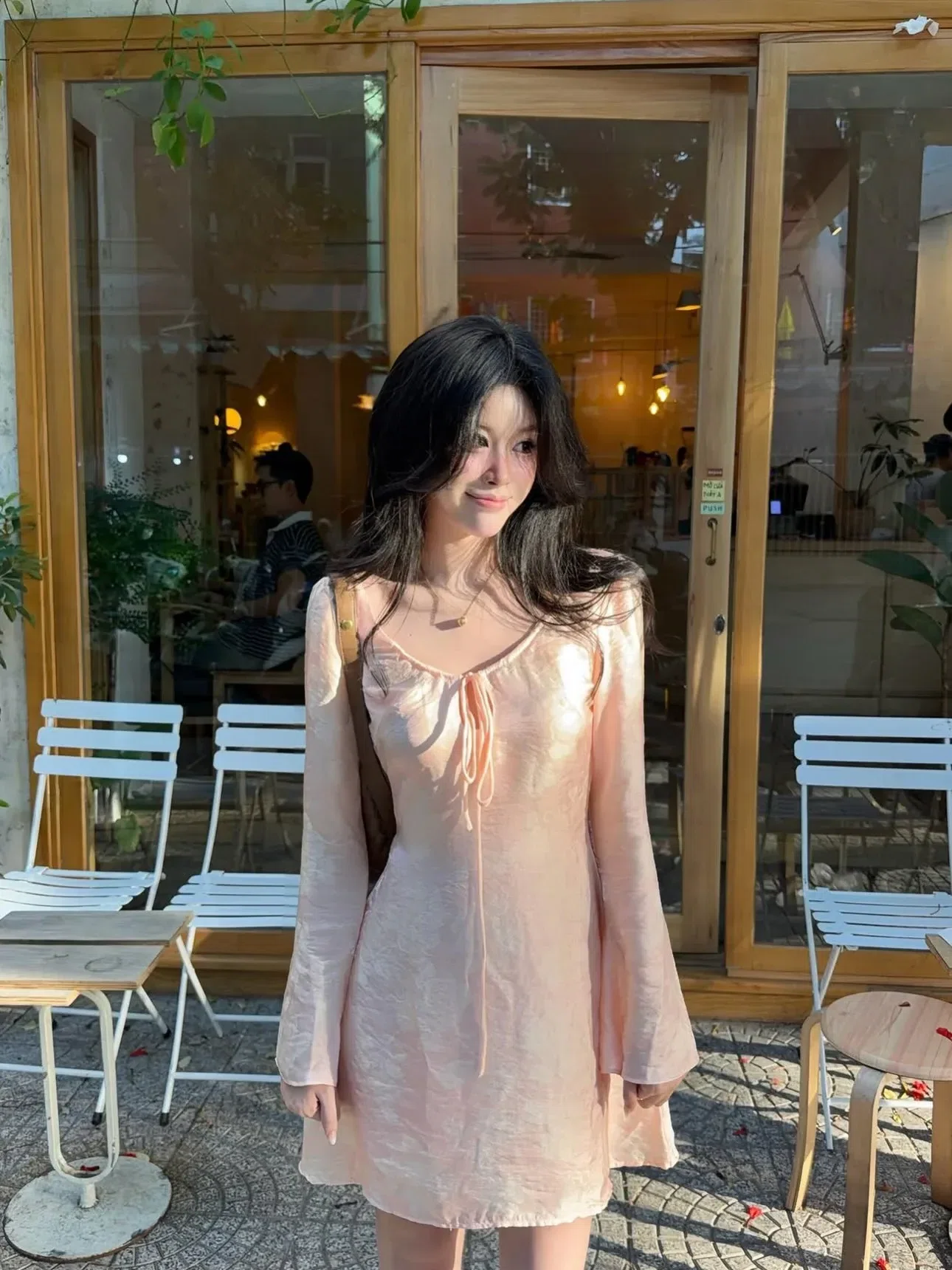 Váy lụa gấm hoa nhũ ~ size S, M 2