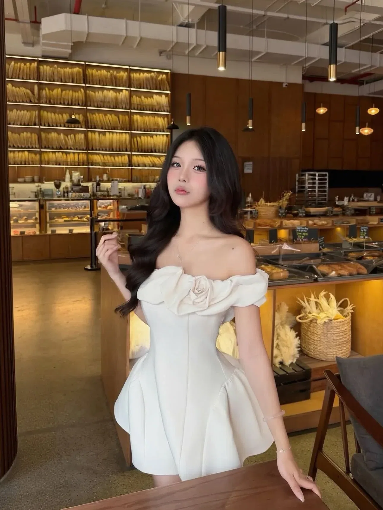Those Studios V556 Elize Dress Đầm trễ vai xếp nhún Those 5