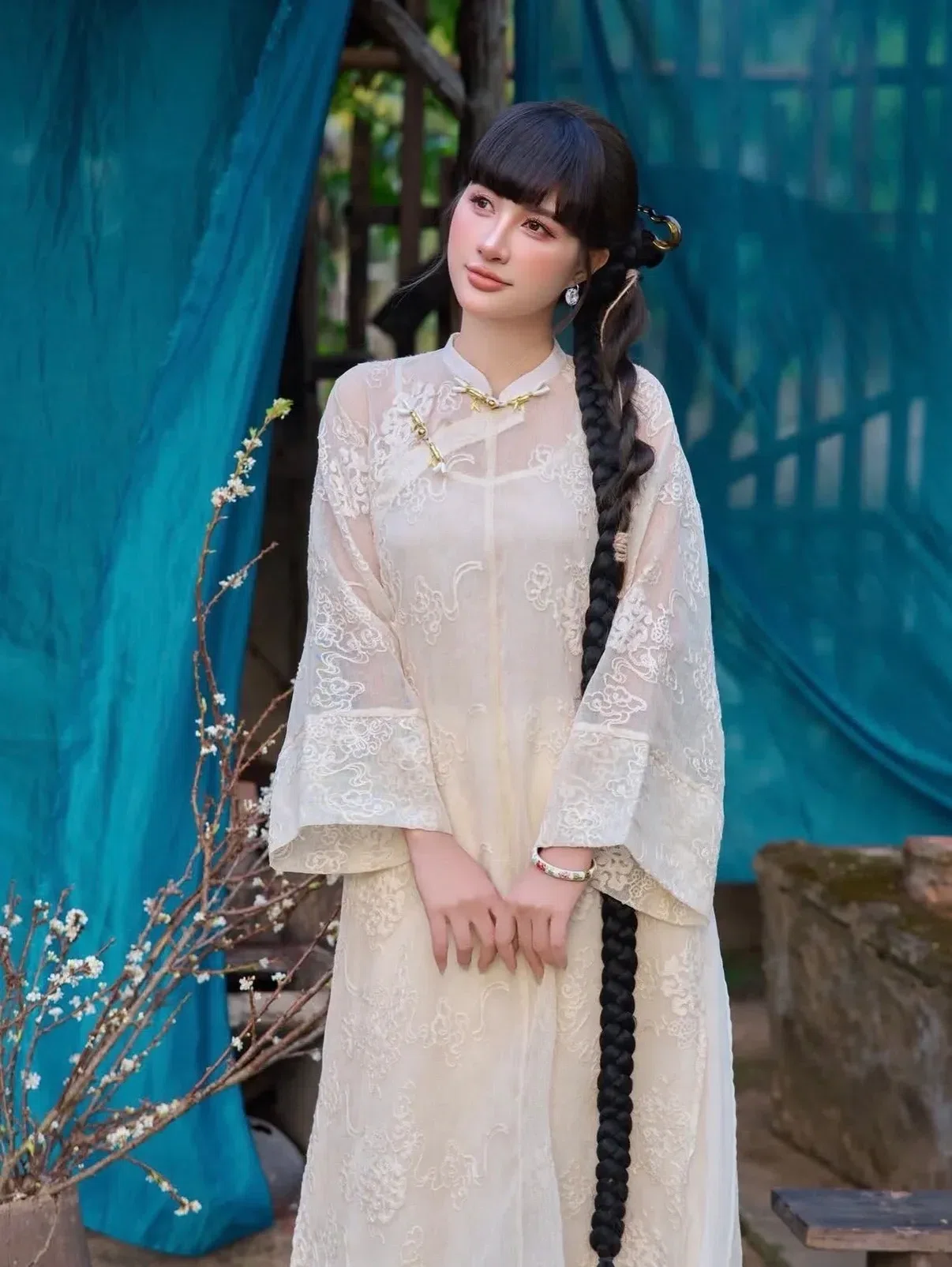 Áo dài Kiều Khổng - size L 15