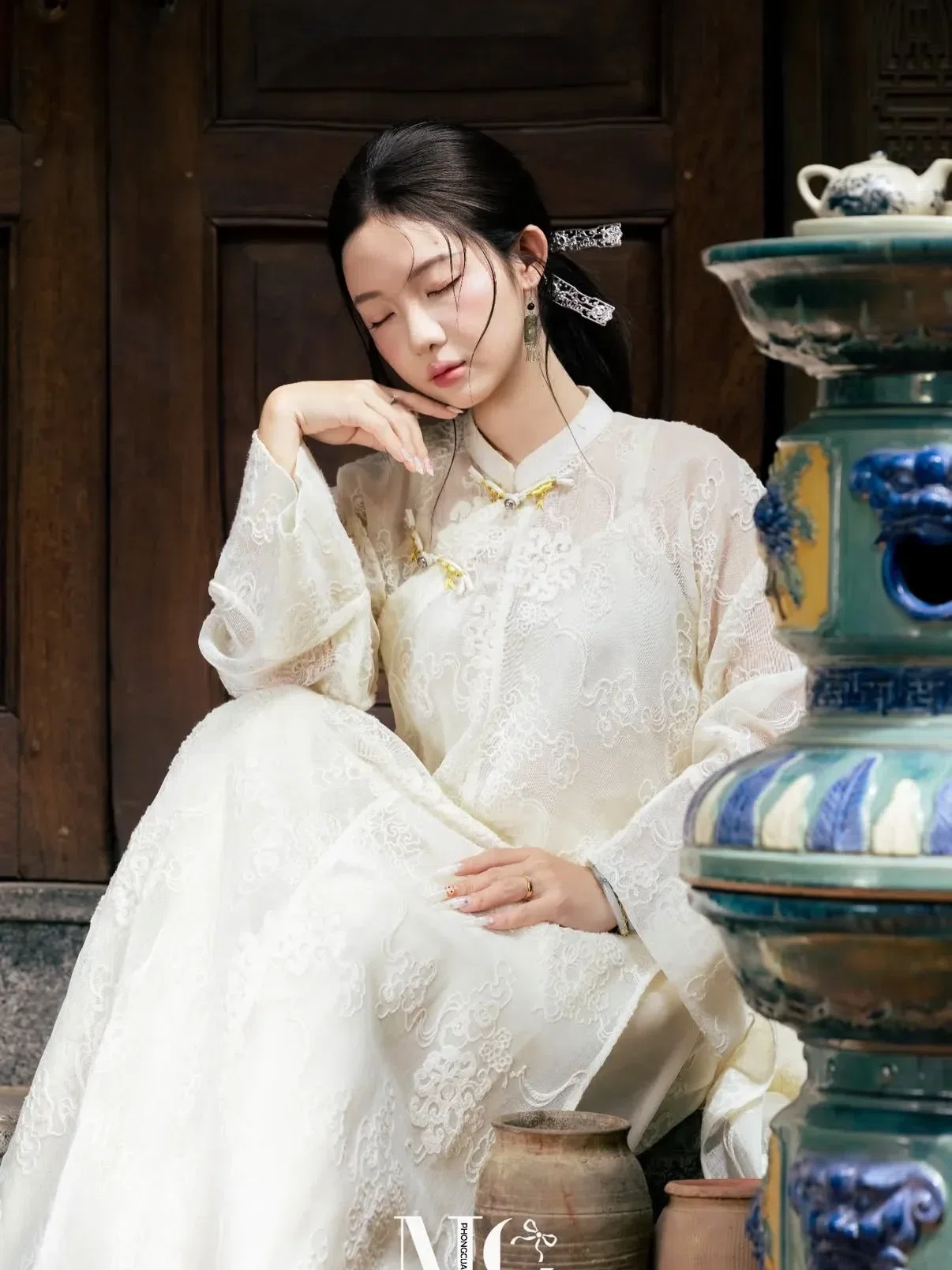 Áo dài Kiều Khổng - size L 1