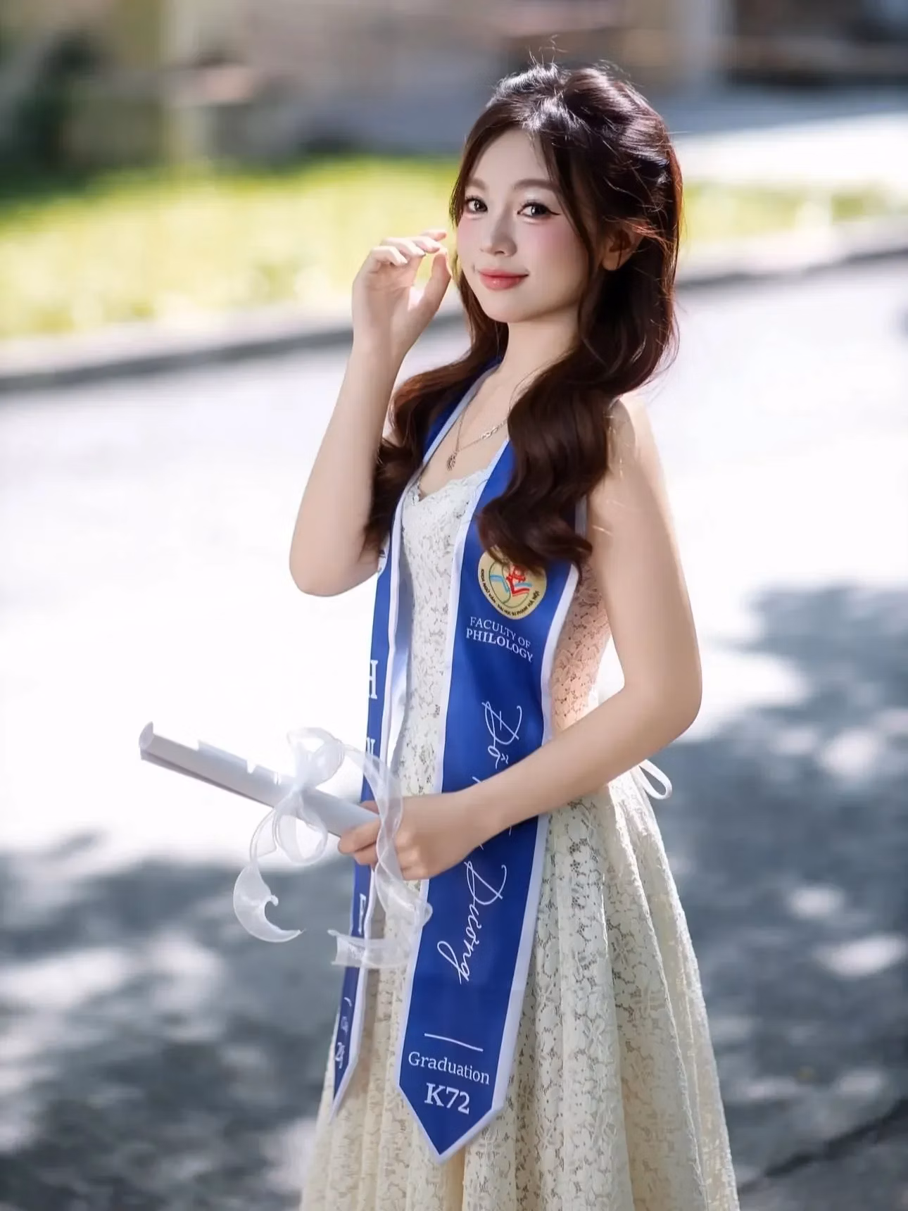 V487 AULERA đầm ren hoa đính kết 2