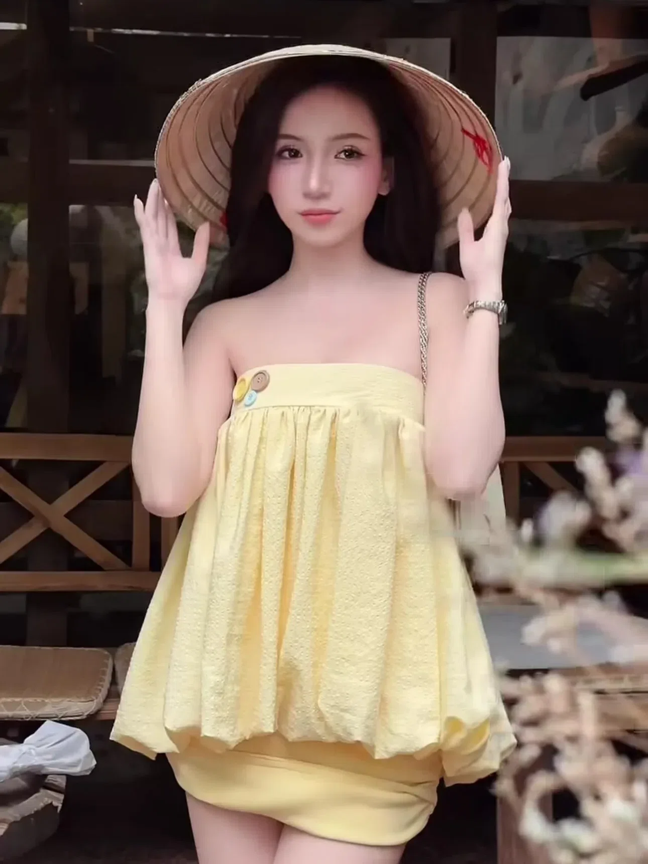 V652 Set vàng áo xốp bí 4